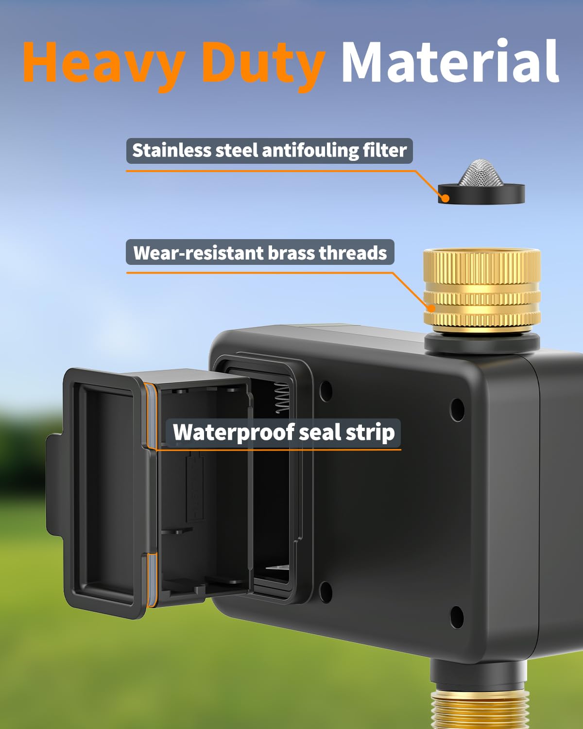 Diivoo Brass WiFi Water Timer, Smart Sprinkler Timer for Garden Hose Remote Control,Compatible with Alexa and Google Home,Multiple Watering Plans,Rain Delay & Manual Watering for Garden,Lawn,Yard