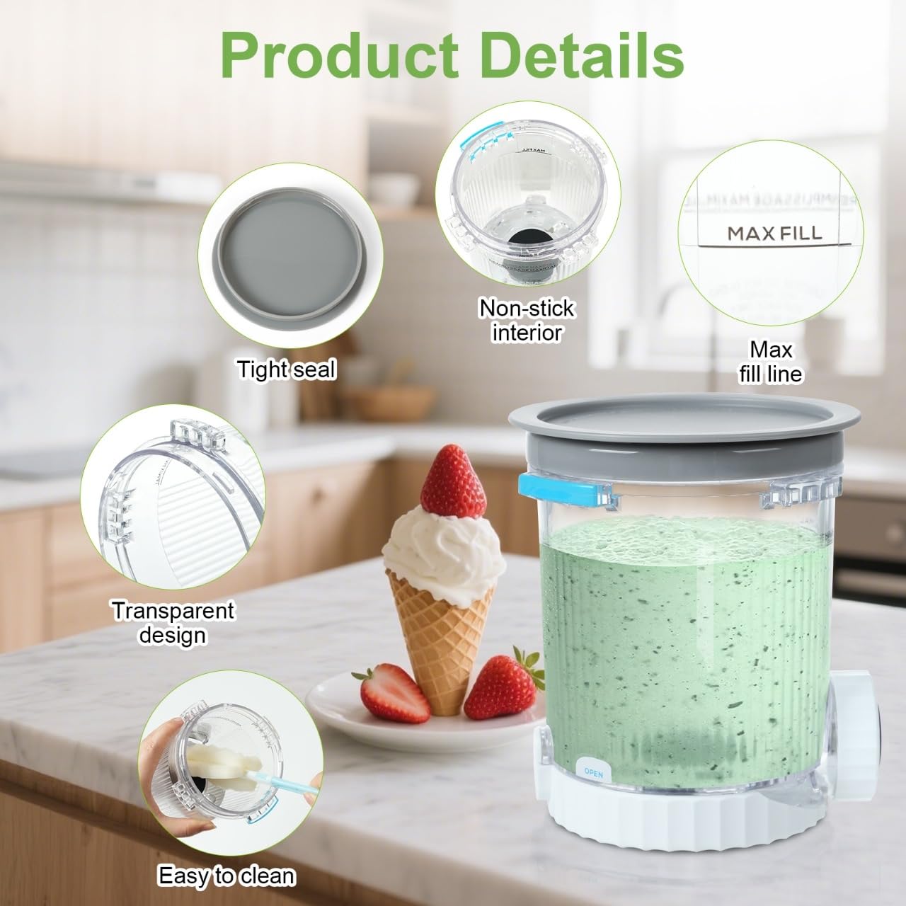 4 Pack Pint Containers Replacement for Ninja Swirl Ice Cream & Soft Serve Makers, 16oz Creami Swirl Pints and Lids Compatible with NC700 NC701 Series, BPA-Free & Dishwasher Safe (Color Lids)