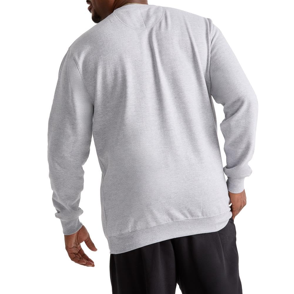 Champion Men's Powerblend Pullover Sweatshirt, Oxford Grey, Large