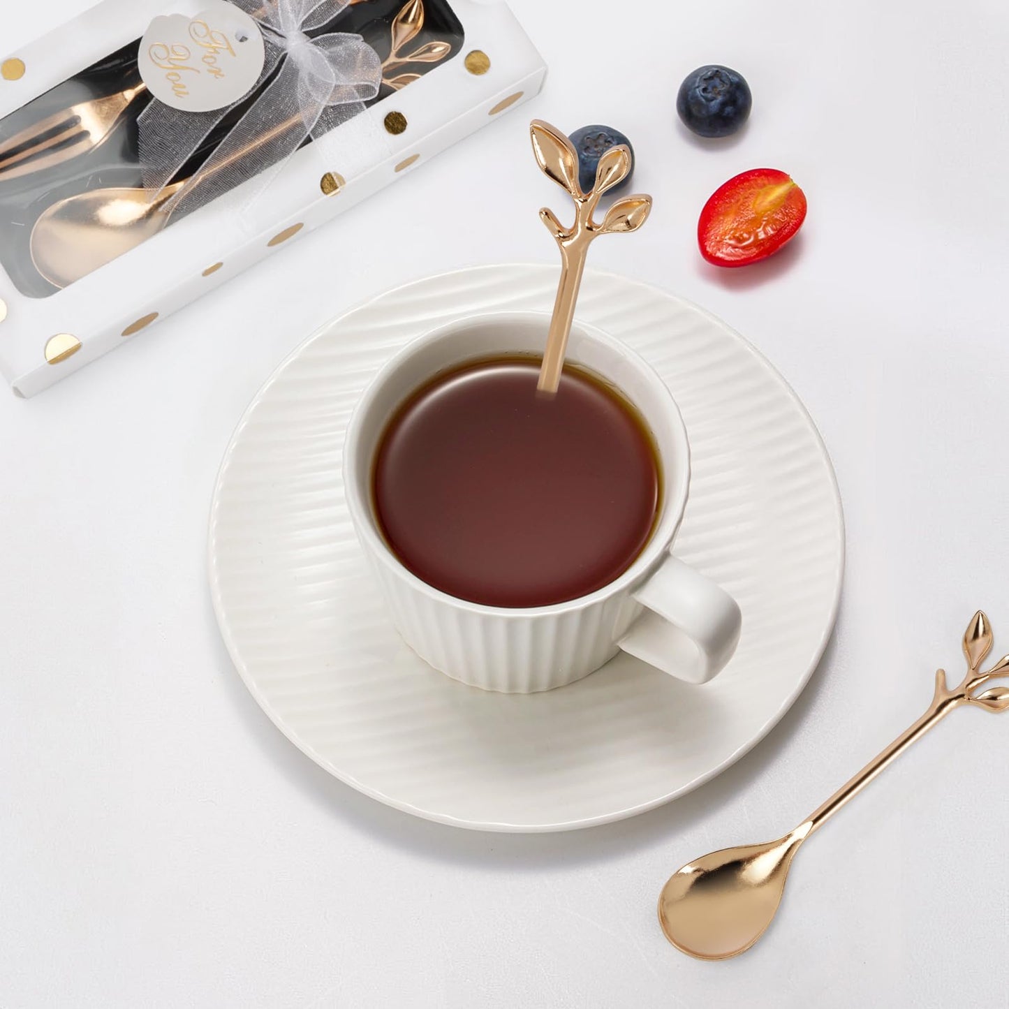 30 packs of wedding forks and spoons, suitable for wedding gifts, bridal or baby party gifts, tea party gifts, beverage spoon gifts or souvenirs, suitable for guests to use separately packaged