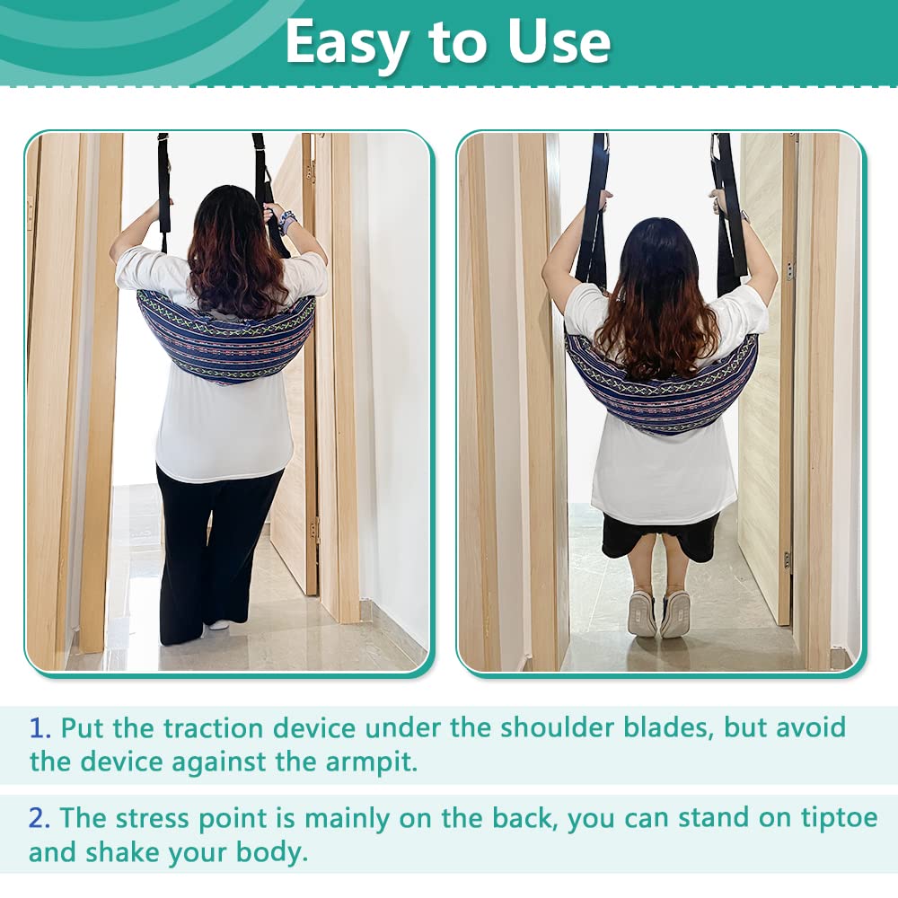 Spine Decompression Back Traction Device Spine Stretcher Back Stretcher for Lower Back Pain Relief Spinal Decompression Back Stretching Device Door Traction Pillow for Joint Stretching
