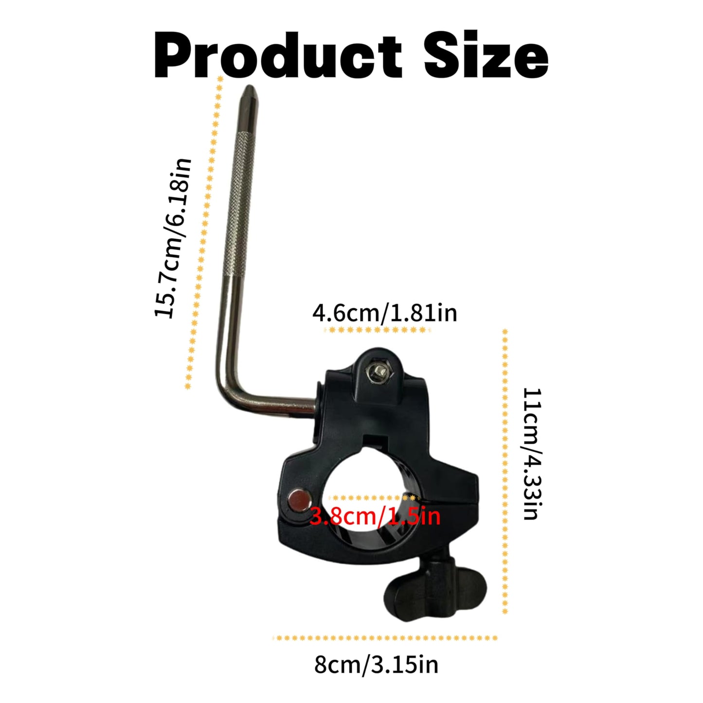 Electronic Drum Stand Clamp with L-Bar,Drum Rack Mounting Clamp,Drum Rack Tube Clip Holder Bracket for Electronic Drum Kit,Drum Frame Assembly,Retaining Clip,Electric Drum Accessory Frames
