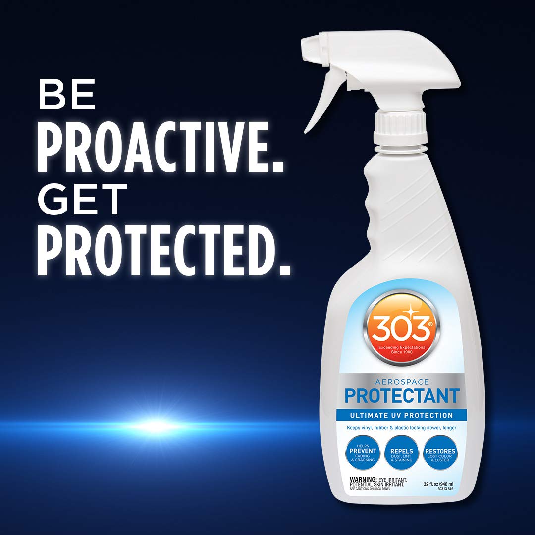 303 Products Aerospace Protectant Spray, UV Protection, Repels Dust, Dirt, & Staining, Matte Finish, Restores Like-New Appearance, Outdoor Cleaning Supplies 946mL (130313)