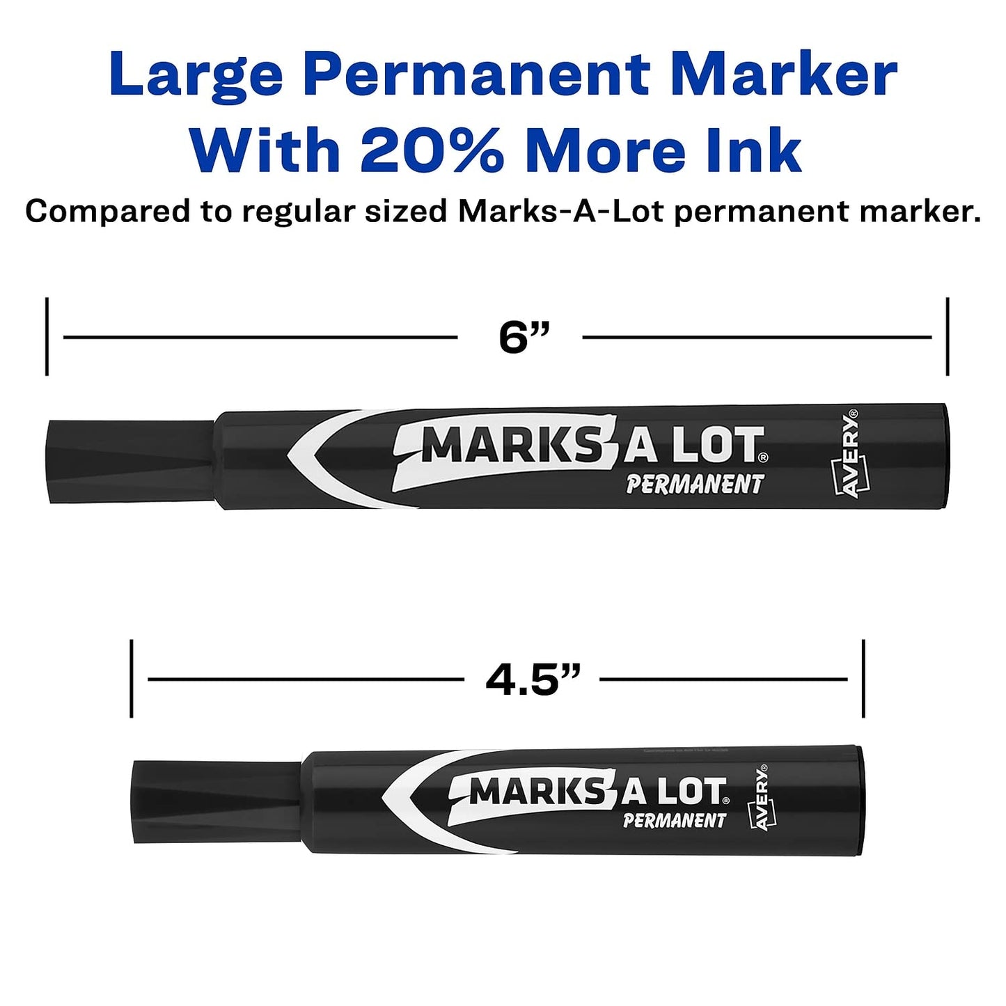 Marks A Lot Large Desk Style Permanent Markers, Black