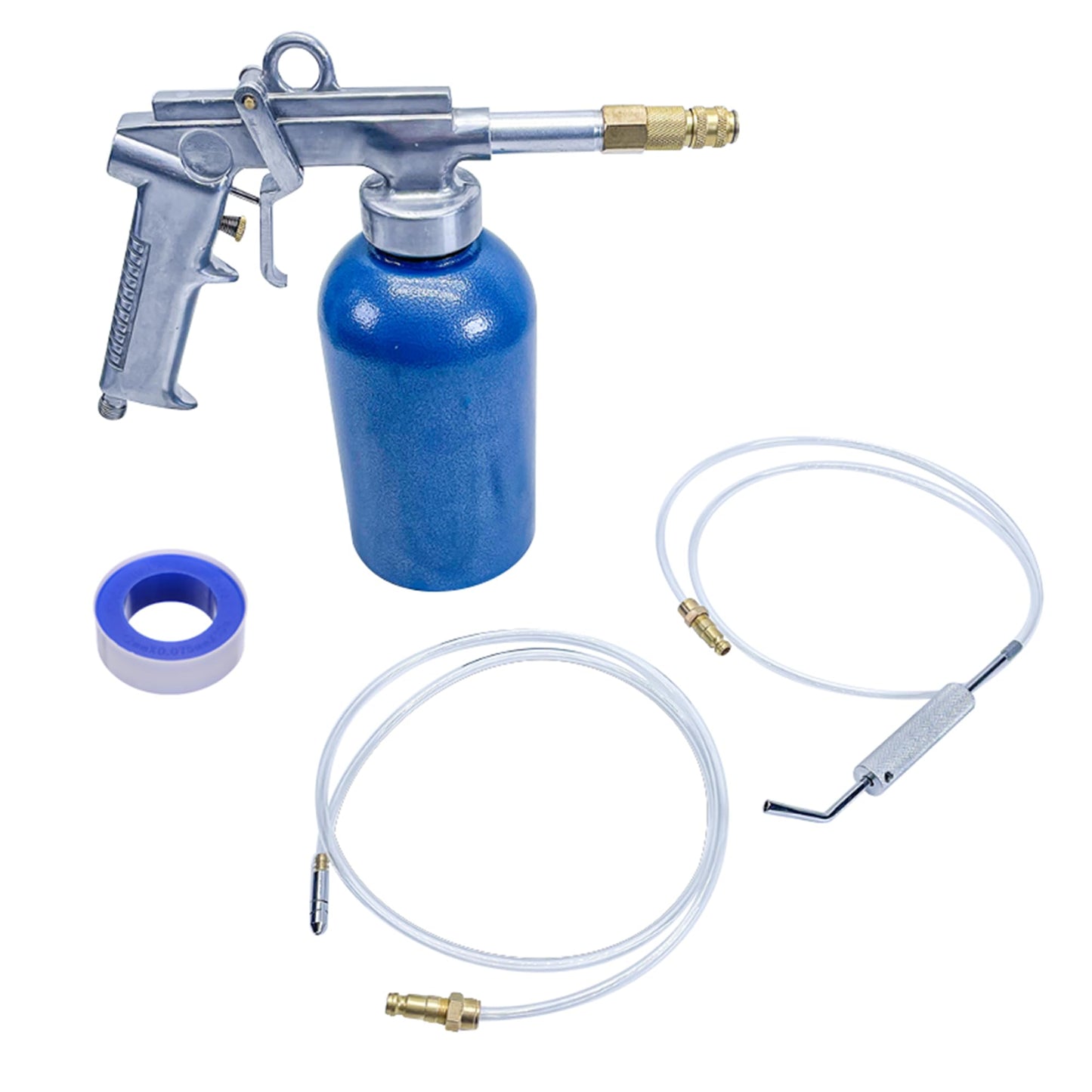 Caute Air Rust-Proofing Undercoating Spray Gun, 1100ml Cup, 58-87 PSI, with Two Flexible Wands and PTFE Thread Seal Tape
