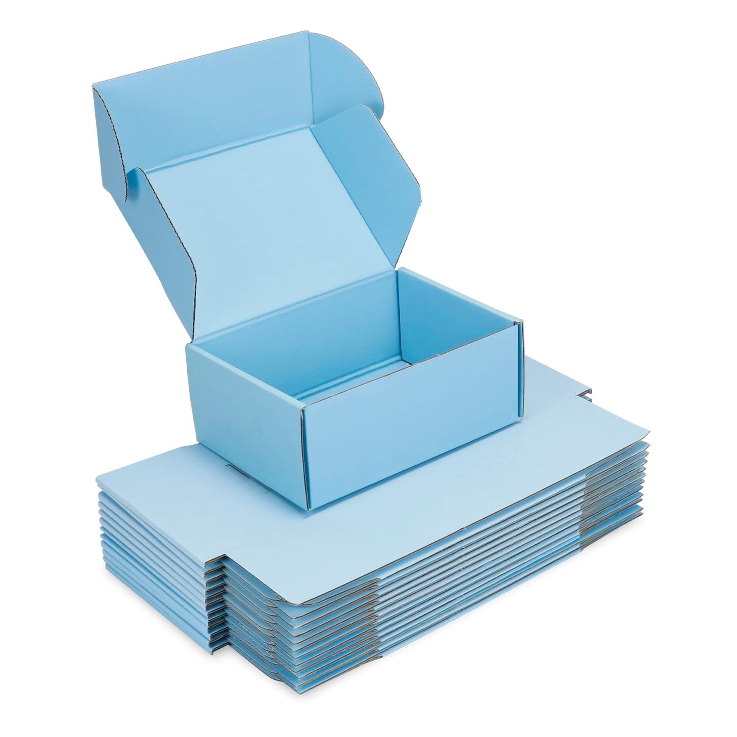 BJADE'S Shipping Boxes 8x5.5x3 Inches,25 Pack Medium Corrugated Cardboard Mailer Box for Mailing,Presents Packing,Moving and Storage(Blue)