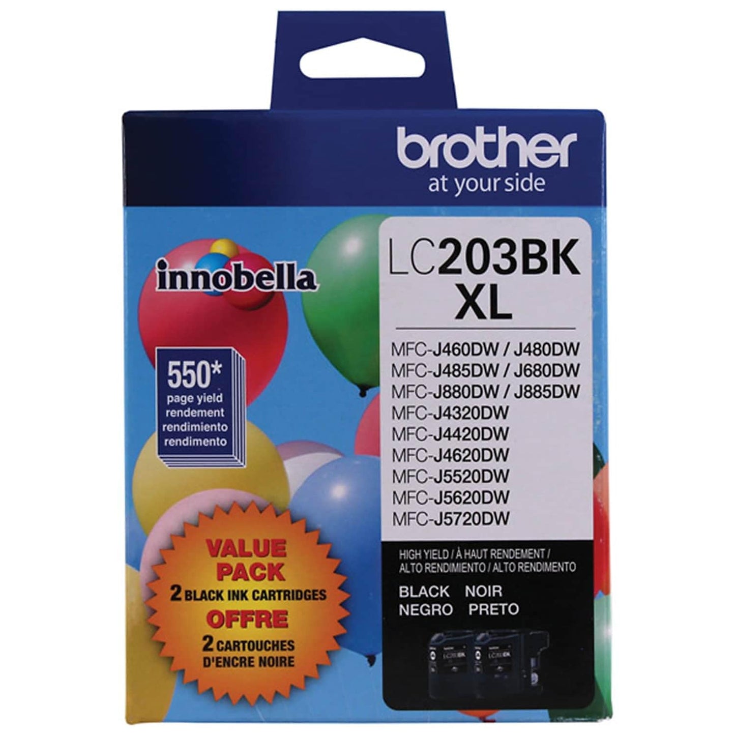 Brother Genuine High Yield Black Ink Cartridges, LC2032PKS, Replacement Black Ink Two Pack