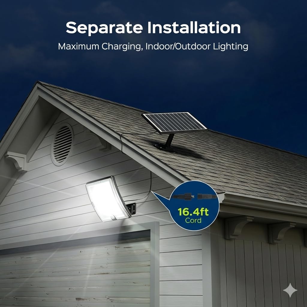 FIONSUN Solar Lights Outdoor with Motion Sensor, Dusk to Dawn Solar Flood Lights Outdoor, 170 LED Solar Panel Lights IP65 Waterproof, 3 Modes Solar Shed Lights for Outside Patio Garden (2 Pack)