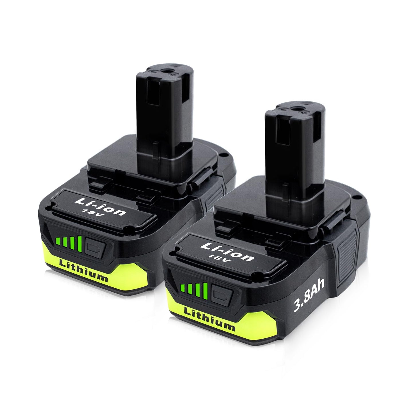 Upgrade 2-Pack 3800mAh Replacement for Ryobi 18V Battery Compatible with Ryobi 18V Lithium Battery P102 P103 P104 P105 P107 P108 P109 P190 P122 for ryobi 18 Volt Cordless Power Tools