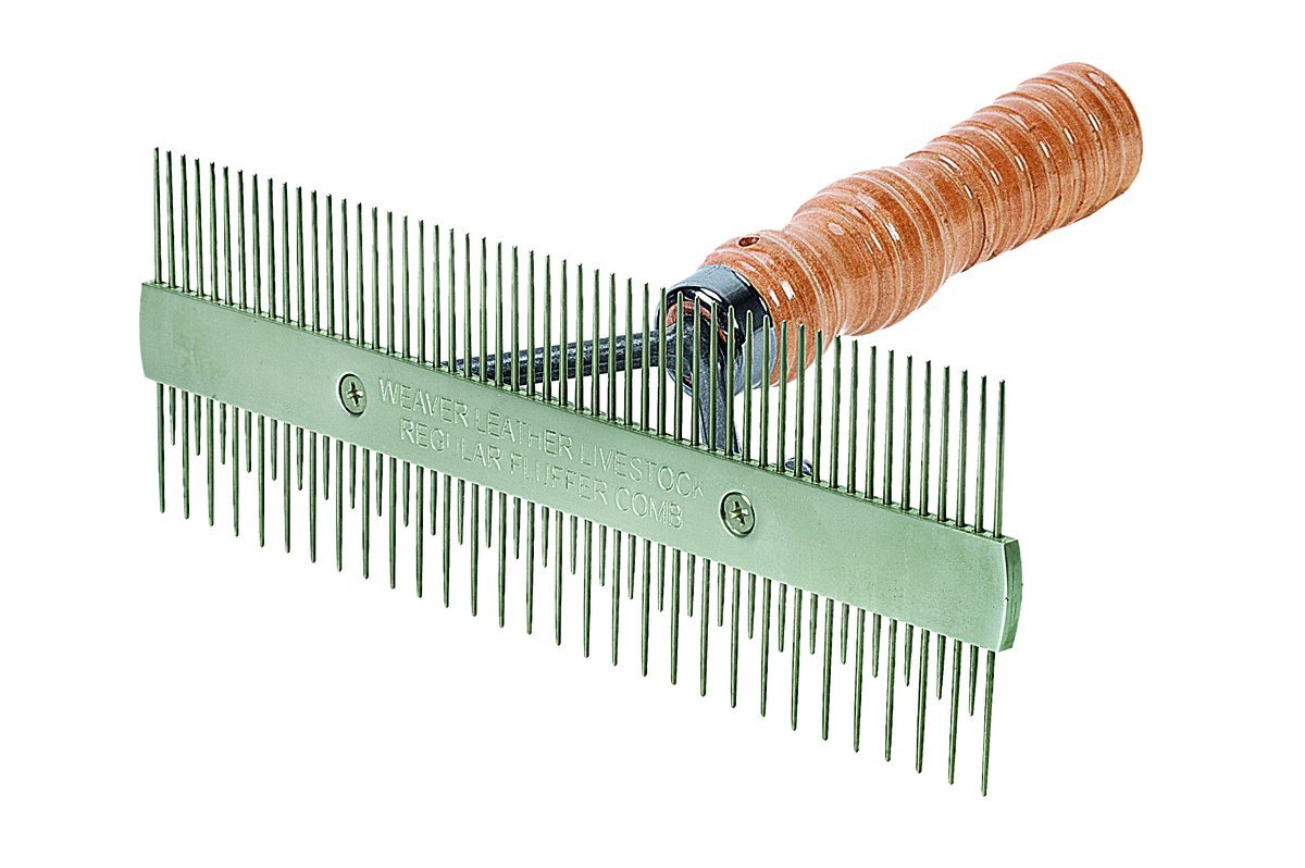 Weaver Leather Livestock 2 Sided Wood Handle Comb, Silver