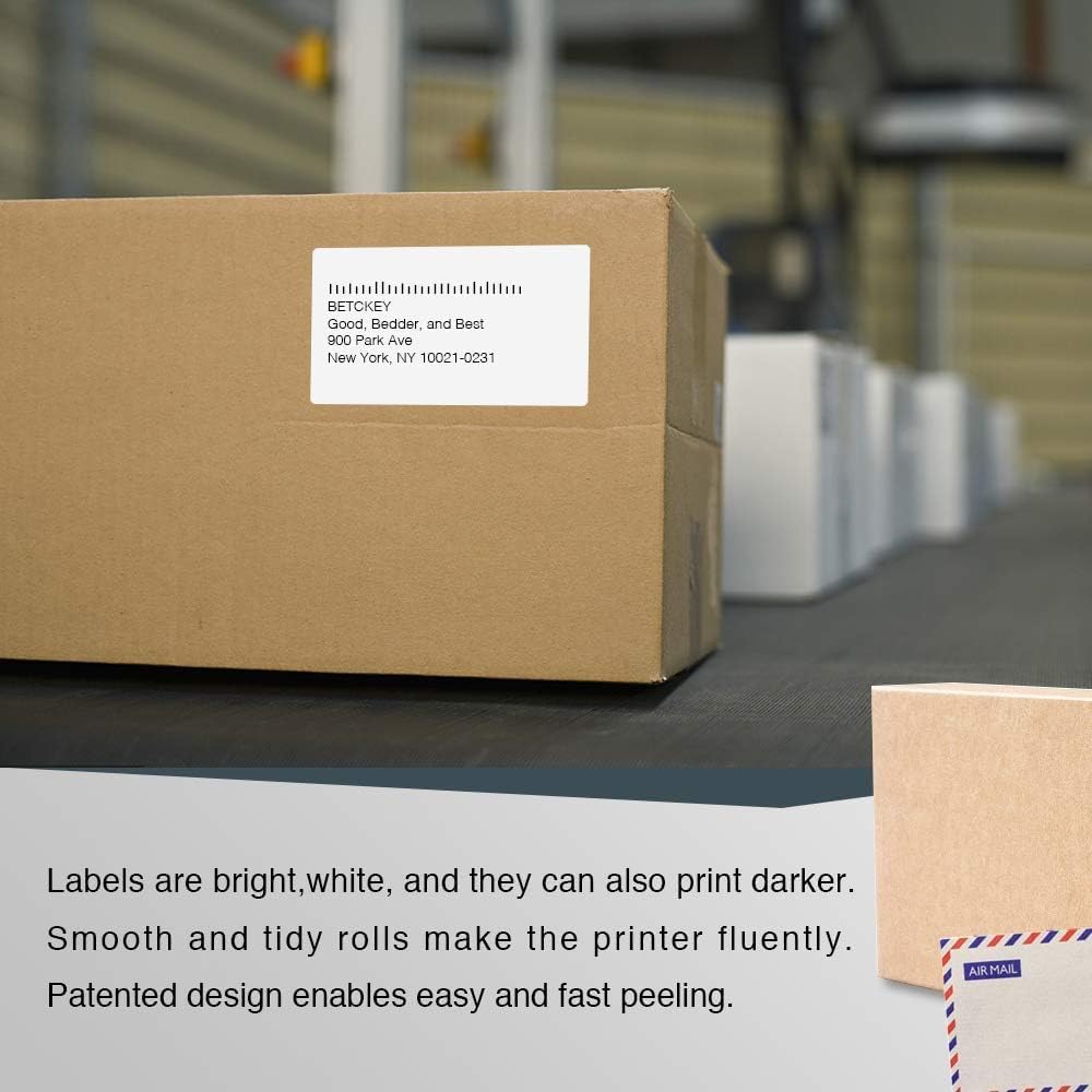 BETCKEY - Compatible DYMO 30256 (2-5/16" x 4") Shipping Labels, Perforated, Compatible with DYMO Labelwriter 450, 4XL, NOT FIT 550 & 5XL [10 Rolls/3000 Labels]