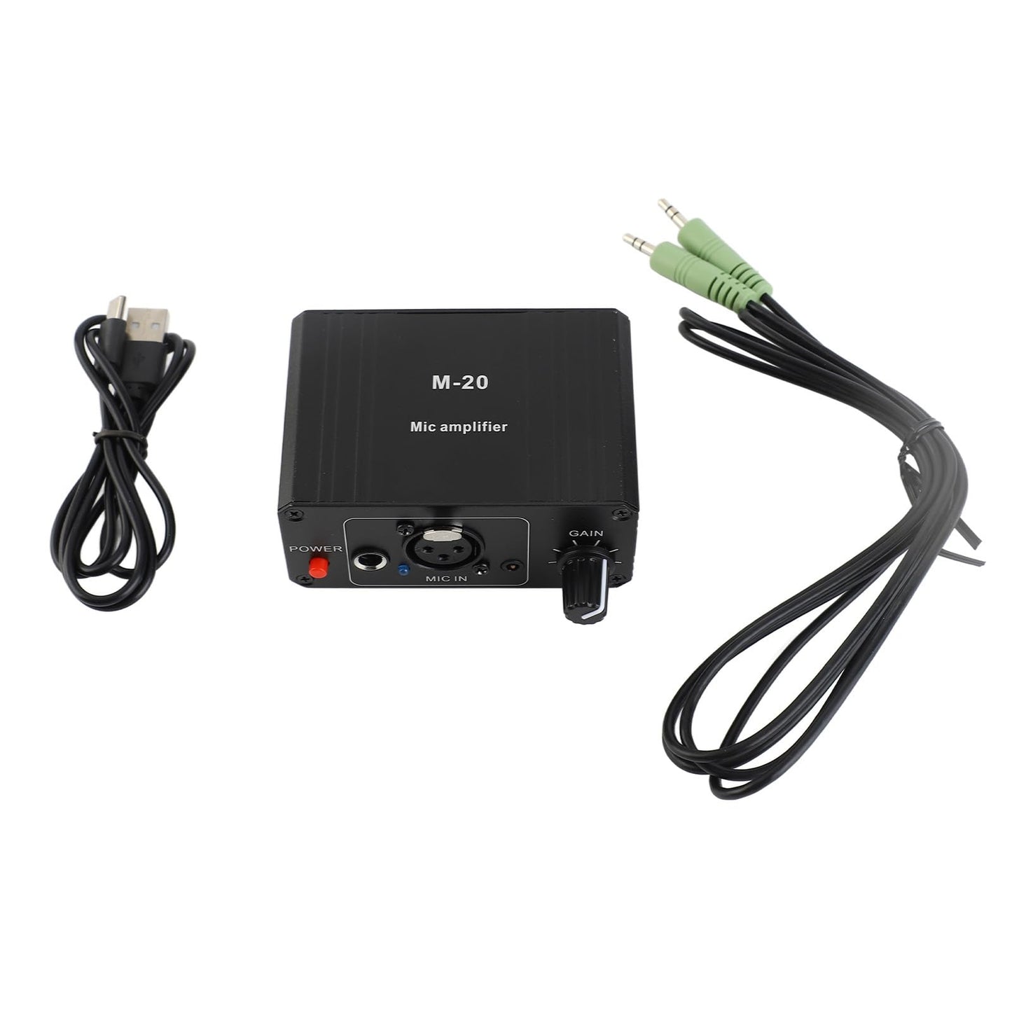 Mic Preamp with High Gain, 48V Phantom Power XLR Output for Dynamic and Condenser Microphones, Microphone Booster