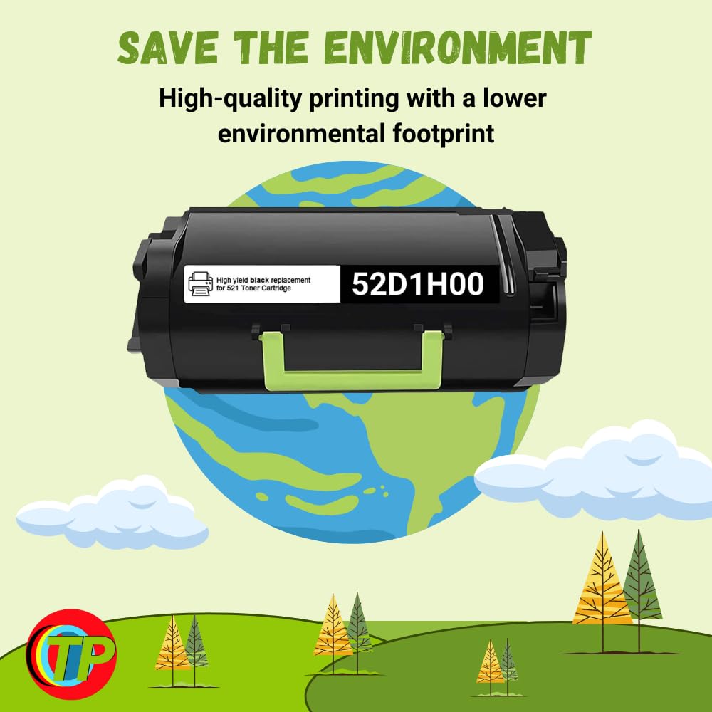 TonerParts Replacement 52D1H00, 521H Toner Cartridge 25000 Pages for Lexmark MS710n, MS711, MS711dn, MS810, MS810n, MS810dn, MS810de, MS811, MS811n, MS811dn, MS811dtn, MS812, MS812dn, MS812de Printers
