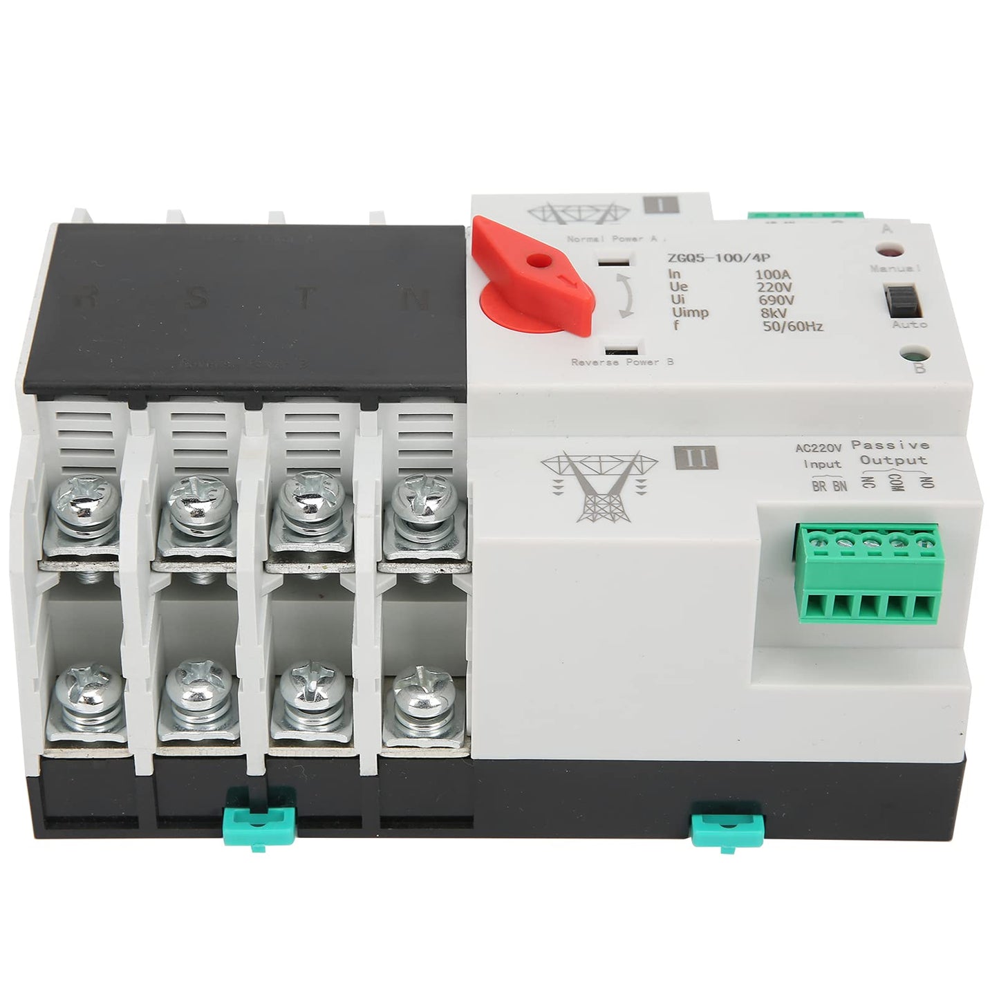 Dual Power Automatic Transfer Switch, High Sensitive Response Circuit Breaker Changeover 220V (ZGQ5-100/4P)