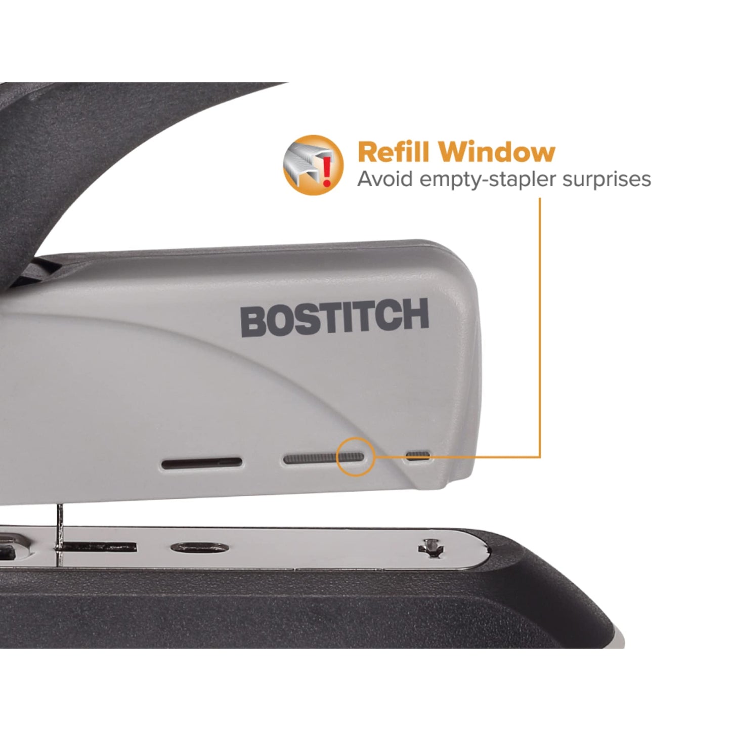 PaperPro inHANCE60 Heavy Duty Stapler - Two Fingers, No Effort, Spring Powered Stapler - 60 Sheets, Gray (1200)