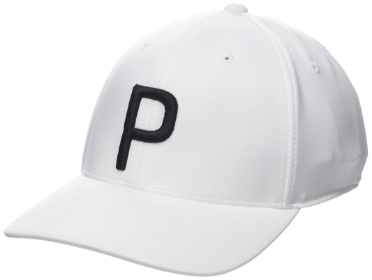 pumagolf Men's P Cap, White Glow-Puma Black, One Size