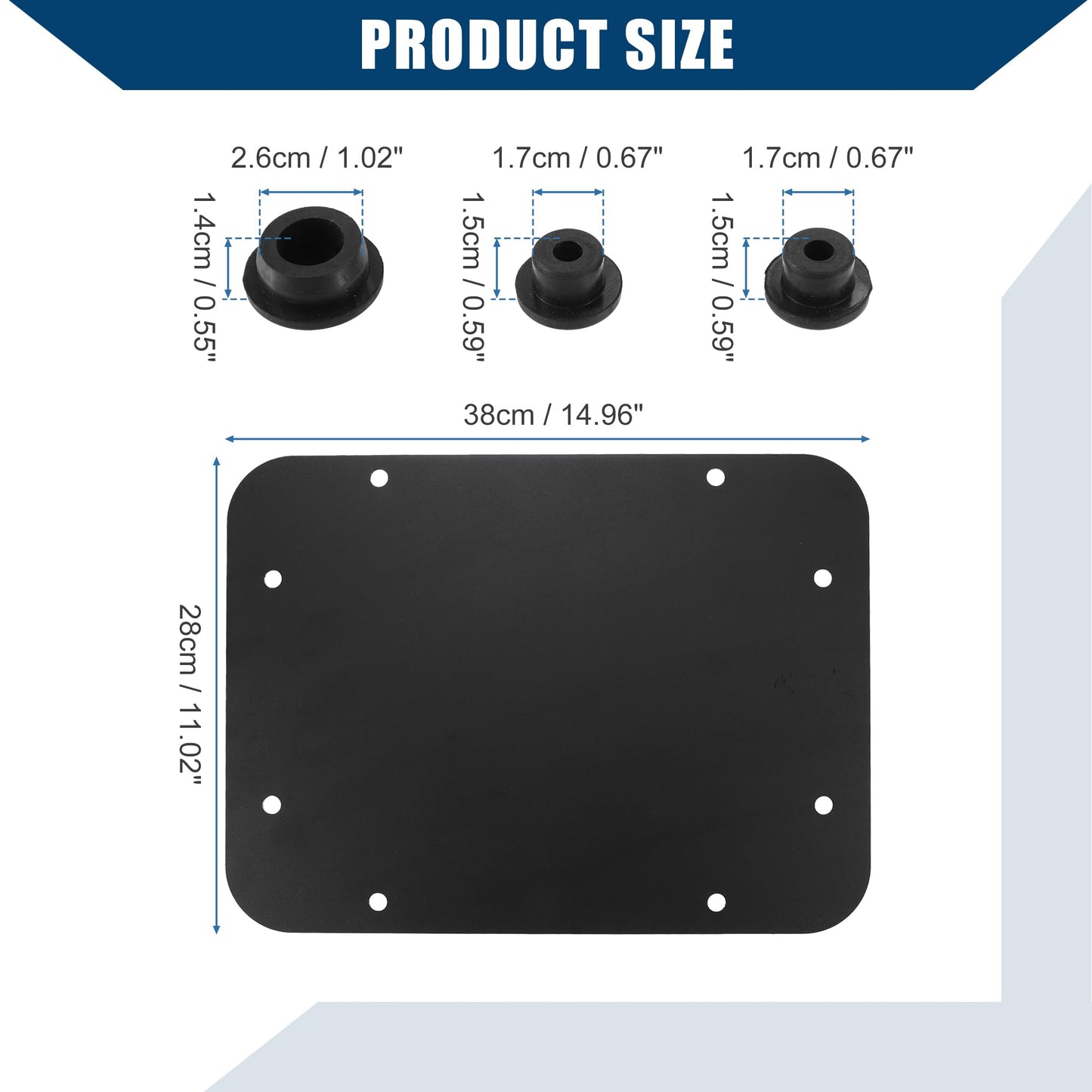 Hihaha Spare Tire Carrier Delete Filler Plate with Rubber Plug Bolts for Jeep Wrangler JK 2007-2018 / Rear Tailgate Plug Vent Plate Cover/Durable / 1Pcs Black