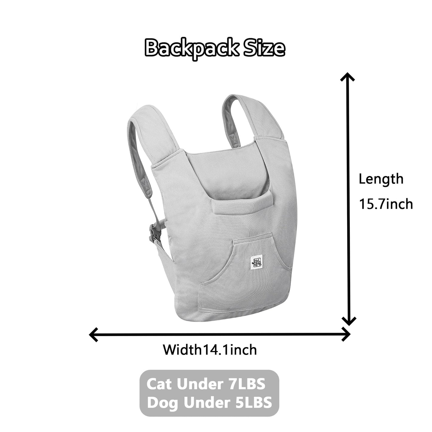 FLAdorepet Pet Carrier Backpack for Extra Small Dog Cat and Rabbit,Yorkie Teacup Chihuahua Front Dog Puppy Carrier Backpack for Traveling Hiking Camping,Hands Free Pet Sling, Anxiety Relief Grey