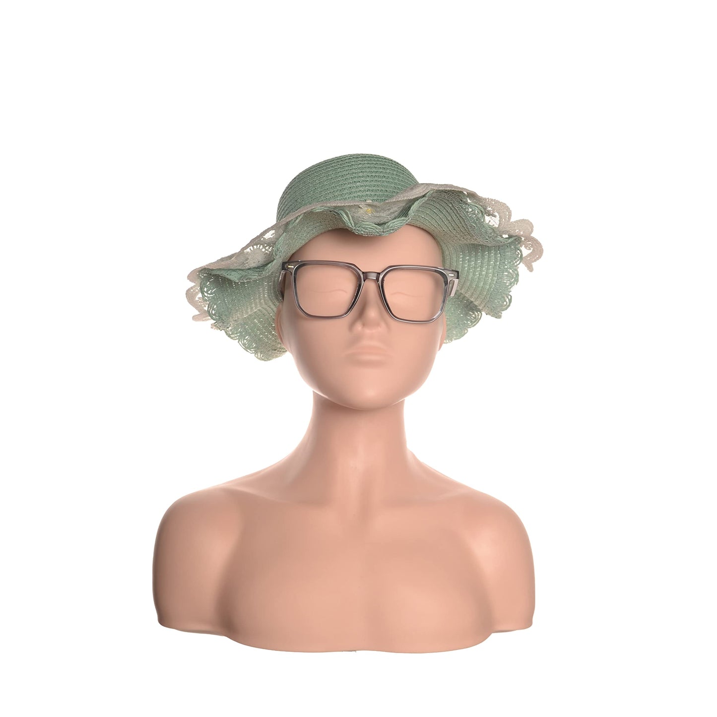 8-1 Big Half Body Soft Silicone Cosmetology Esthetics Manikin Mannequin Head with Shoulders Multi Function Massage Practice Head Model Wig Hat Display Facial