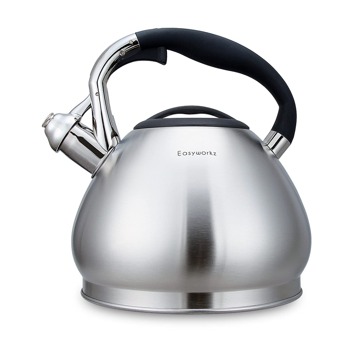 Easyworkz Whistling Stovetop Tea Kettle Food Grade Stainless Steel Hot Water Tea Pot with Loud Whistle,3.1 Quart(3.0l)