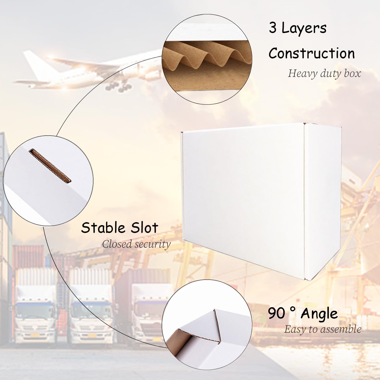 Livejun 8x6x3 inch Shipping Boxes Set of 25,White Corrugated Cardboard Box for Mailing Literature Mailer Small Business Packing Gifts Shipping Packaging Craft Giving Products (8 x 6 x 3 Inches)