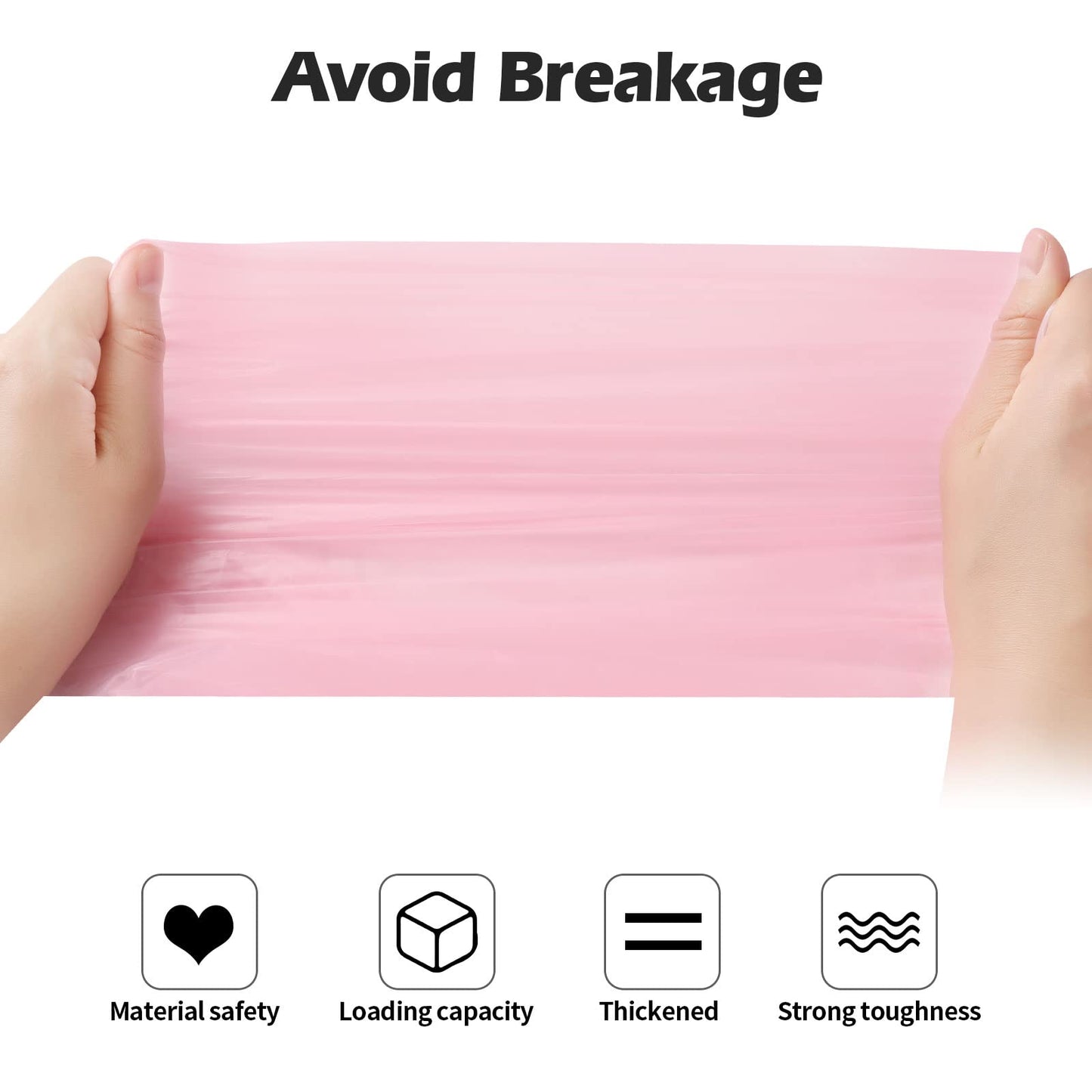 2-4 Gallon Portable Trash Bags,120 Counts Thicken portable Small Garbage Bags for Office, Kitchen,Bedroom Trash Can,Strong Trash Bags（Pink）