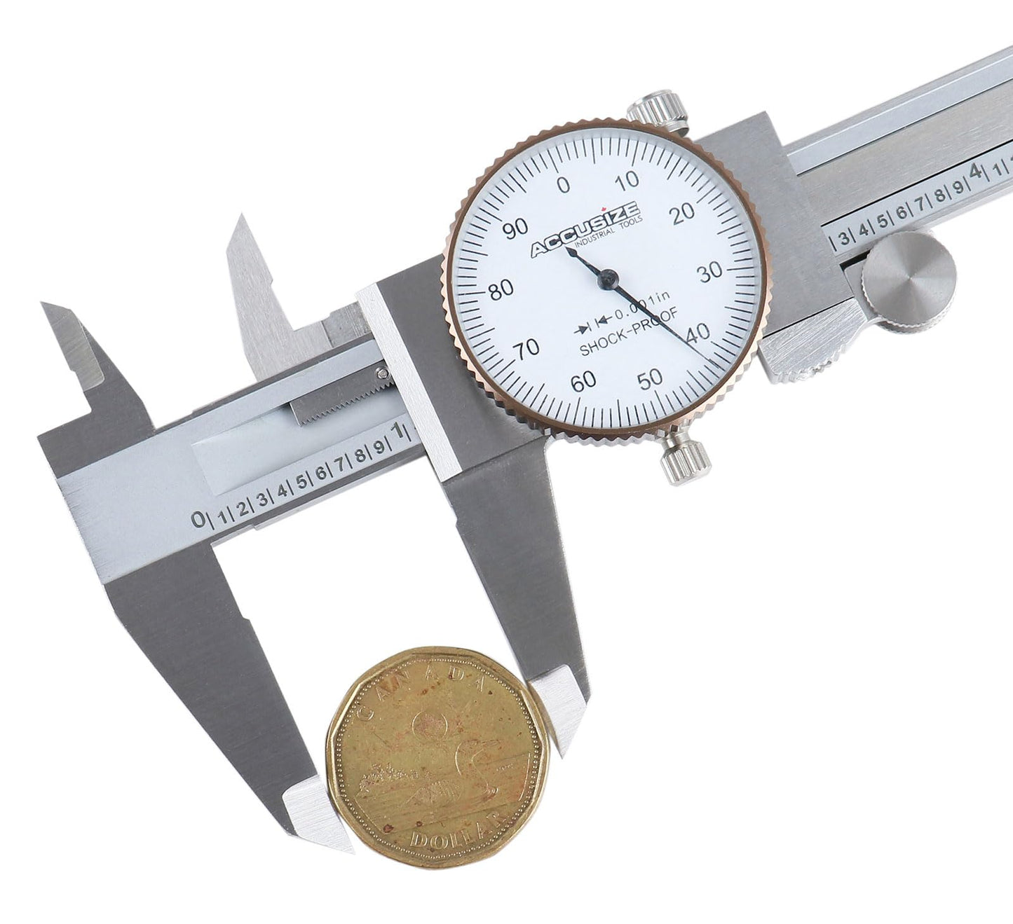 Accusize Industrial Tools 6'' x 0.001'' Precision Dial Caliper, Stainless Steel in Fitted Box, P920-S216