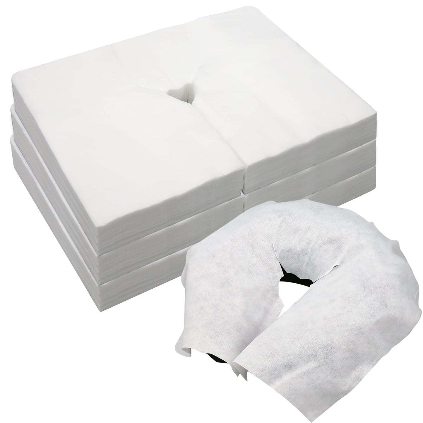 300PCS Upgrade Disposable Face Cradle Covers, Medical-Grade, Ultra Soft, Luxurious, Non-Sticking Massage Face Covers, Large Disposable Headrest Covers for Massage Tables and Massage Chairs