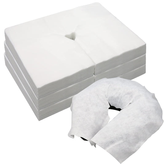 300PCS Upgrade Disposable Face Cradle Covers, Medical-Grade, Ultra Soft, Luxurious, Non-Sticking Massage Face Covers, Large Disposable Headrest Covers for Massage Tables and Massage Chairs