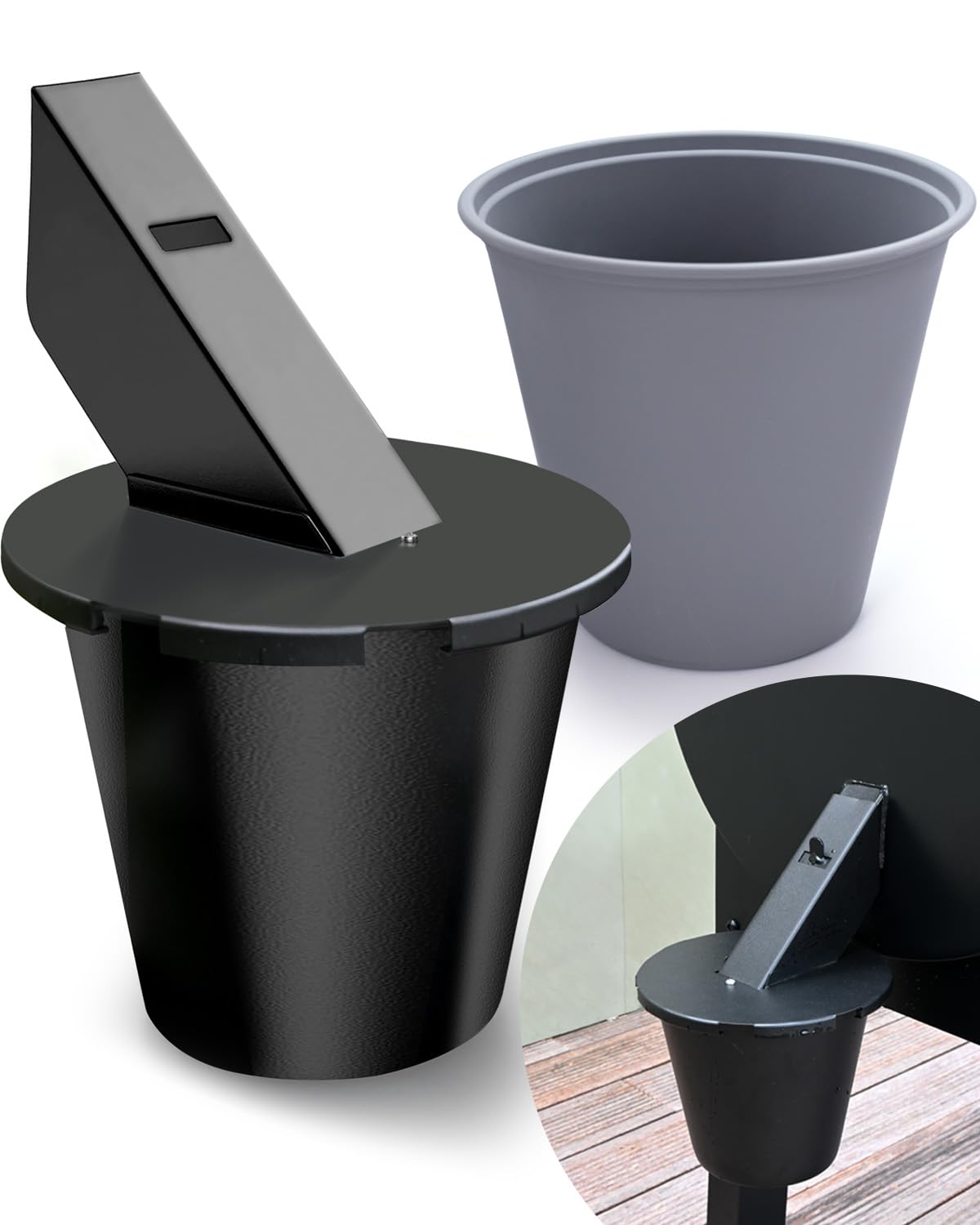 Grease Bucket with Lid & Silicone Liner, Upgraded Grill Accessories, Replacement Drip Bucket for Traeger Smokers & Grills