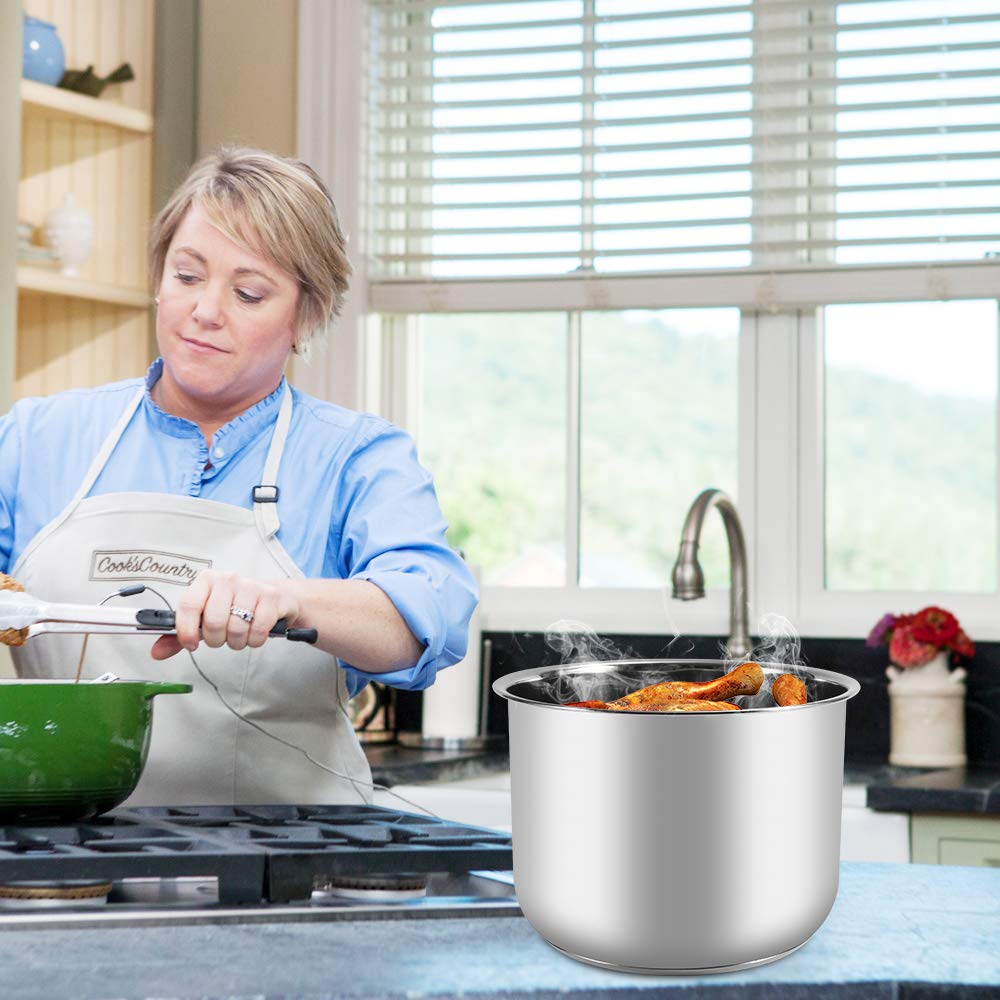 AblerV Stainless Steel Inner Pot Compatible With Instant Pot 6 Qt, Original Cooking Pot for InstaPot Replacement, Polished Surface Non-Stick Pressure Cooker Liner