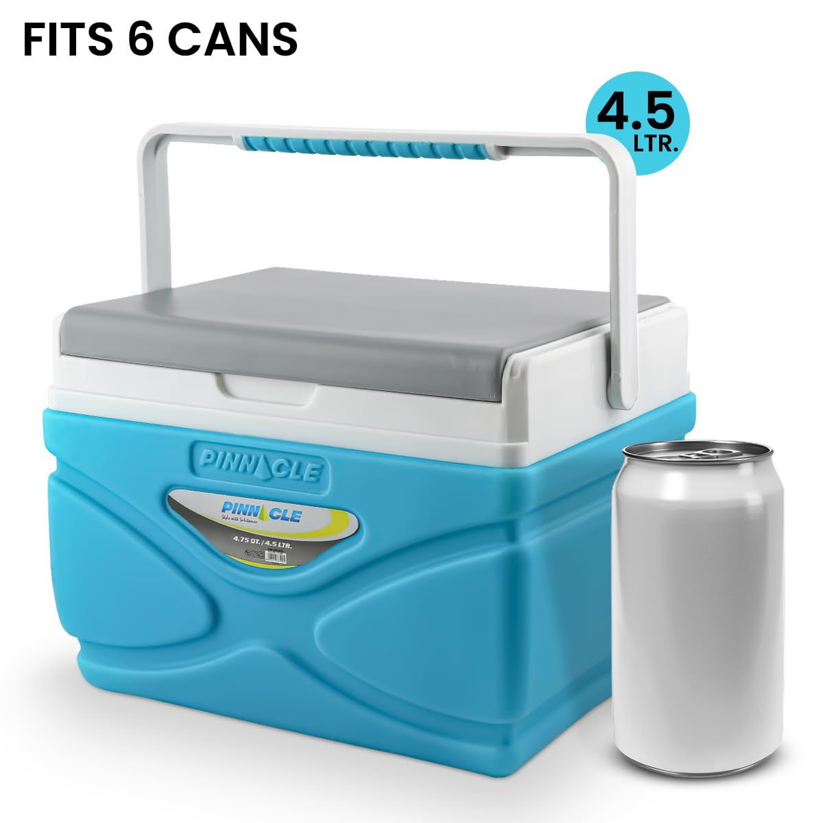 Picnic Cooler – 4.5 Liter Hard Cooler – Coolbox Keeps Contents Cool for 48 Hours – BPA Free Outdoor Cooler – Portable Cooler for Picnics, Grill, Camping (Sky Blue)