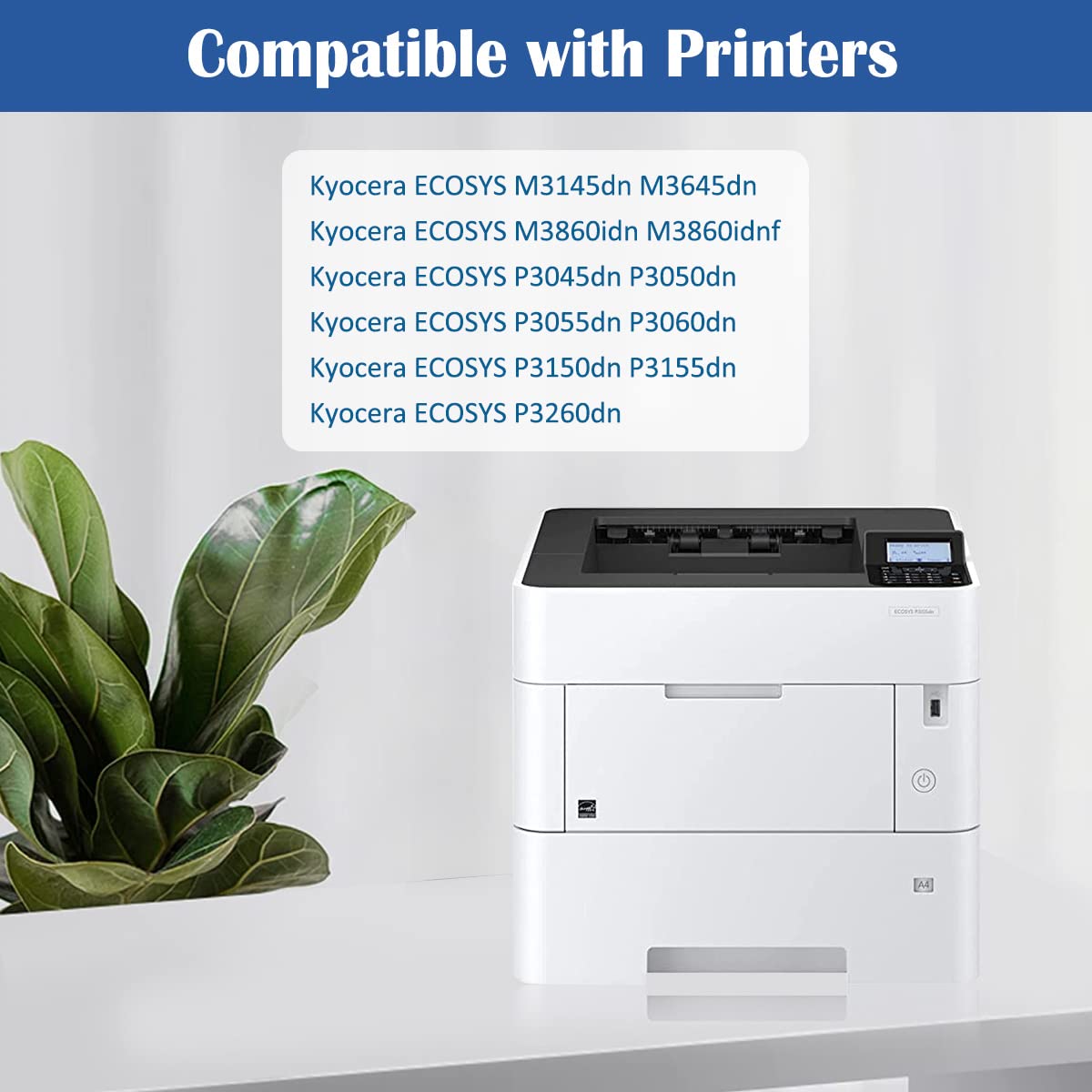 Compatible Toner Cartridges TK3162 TK-3162 TK 3162 12500 Pages 2 Black for Kyocera ECOSYS M3645idn M3145idn P3045dn P3050dn P3055dn P3060dn P3150dn P3155dn P3260dn M3145dn M3645dn M3860idn M3860idnf