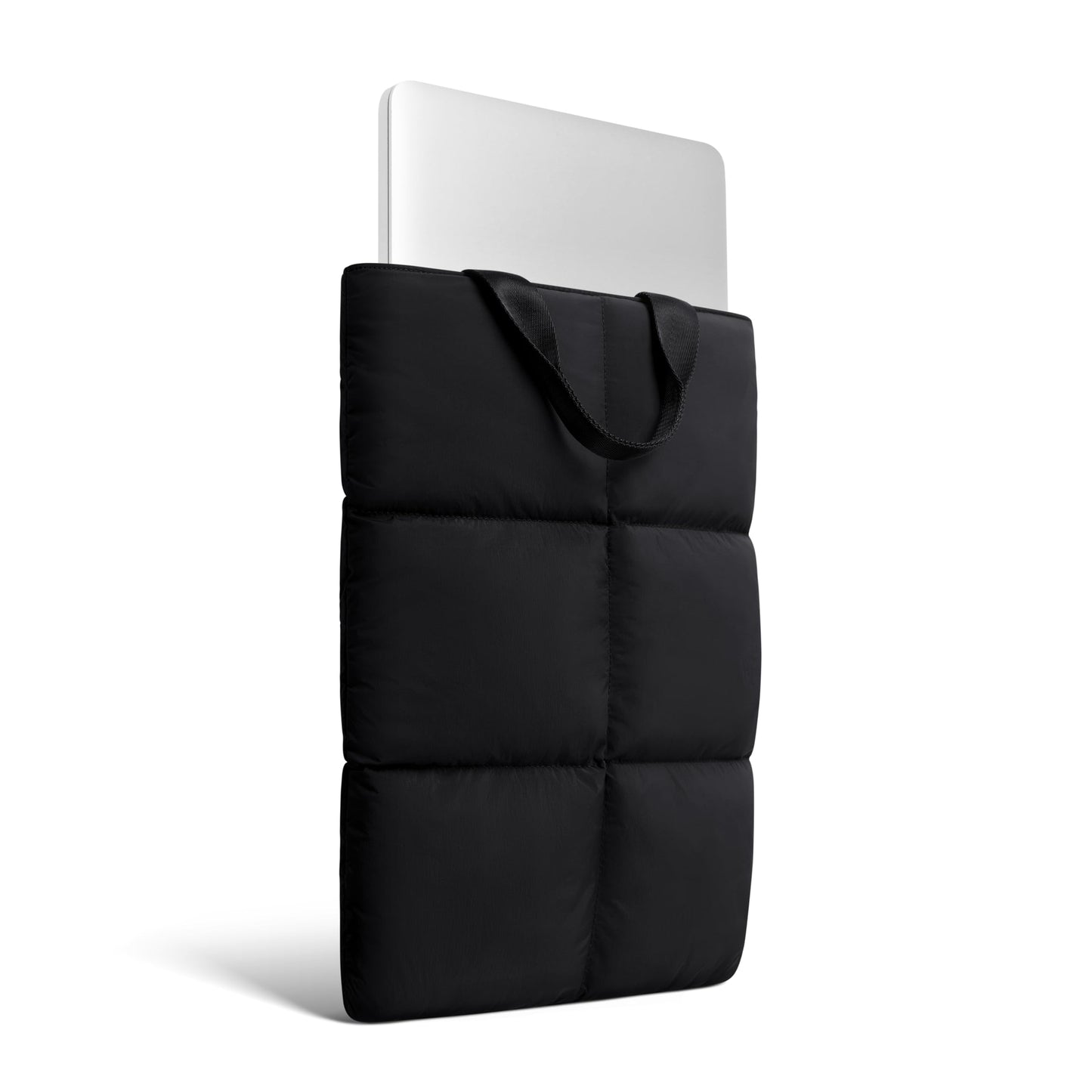 Comfyable Puffy Laptop Sleeve 13 14 Inch, Quilted Puffer Laptop Carrying Case with Handle, Pillow Case Compatible for MacBook Air M4 2025, MacBook Pro M4 Pro/Max, Black