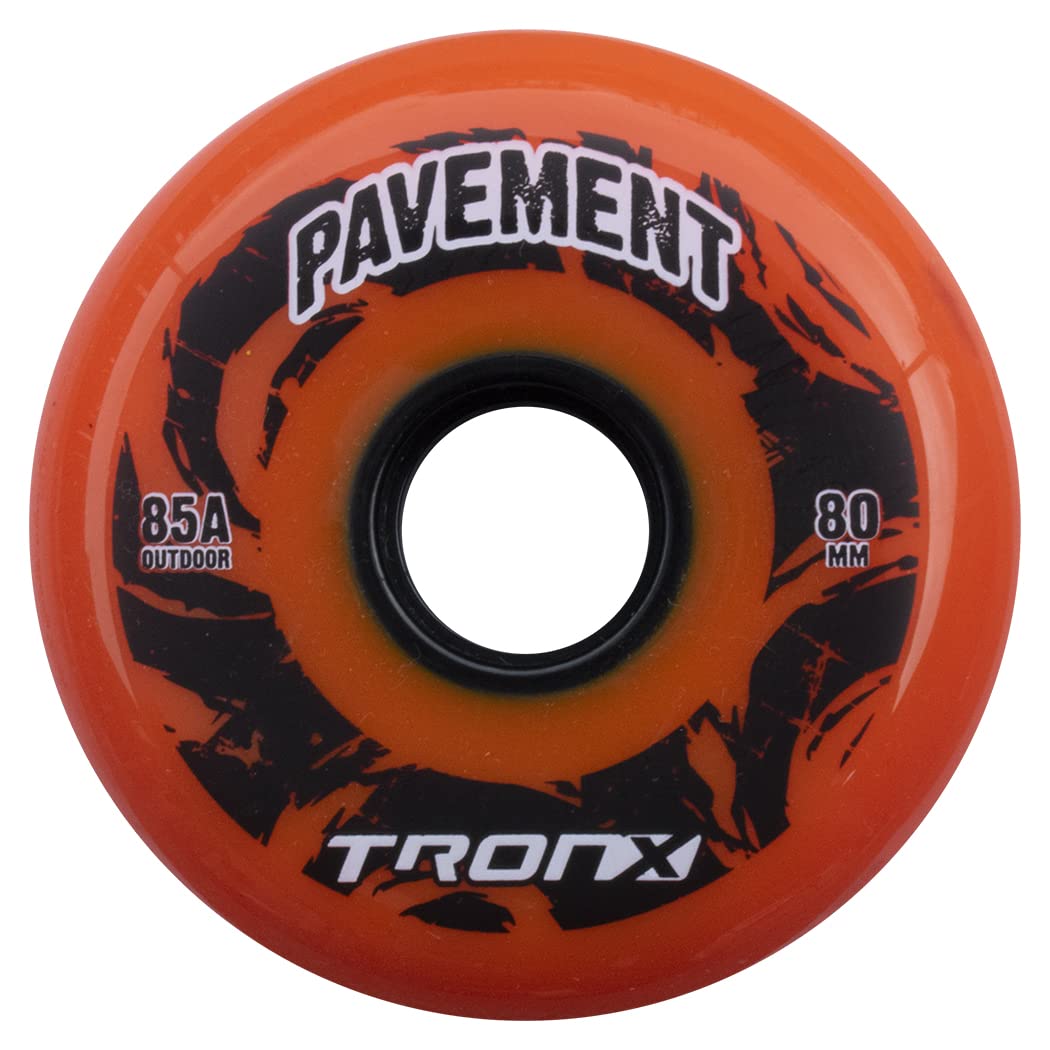 TronX Outdoor Pavement Asphalt Hilo 4-76MM/4-80MM 85A Inline Roller Hockey Wheels 8 Pack