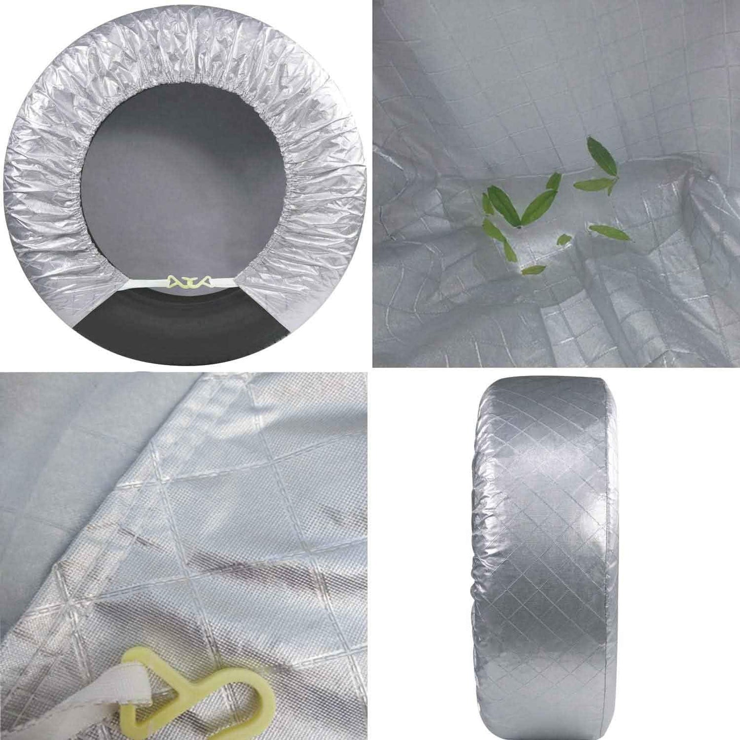Amfor Set of 4 Tire Covers,Waterproof Aluminum Film Tire Sun Protectors,Fits 24" to 26" Tire Diameters,Weatherproof Tire Protectors