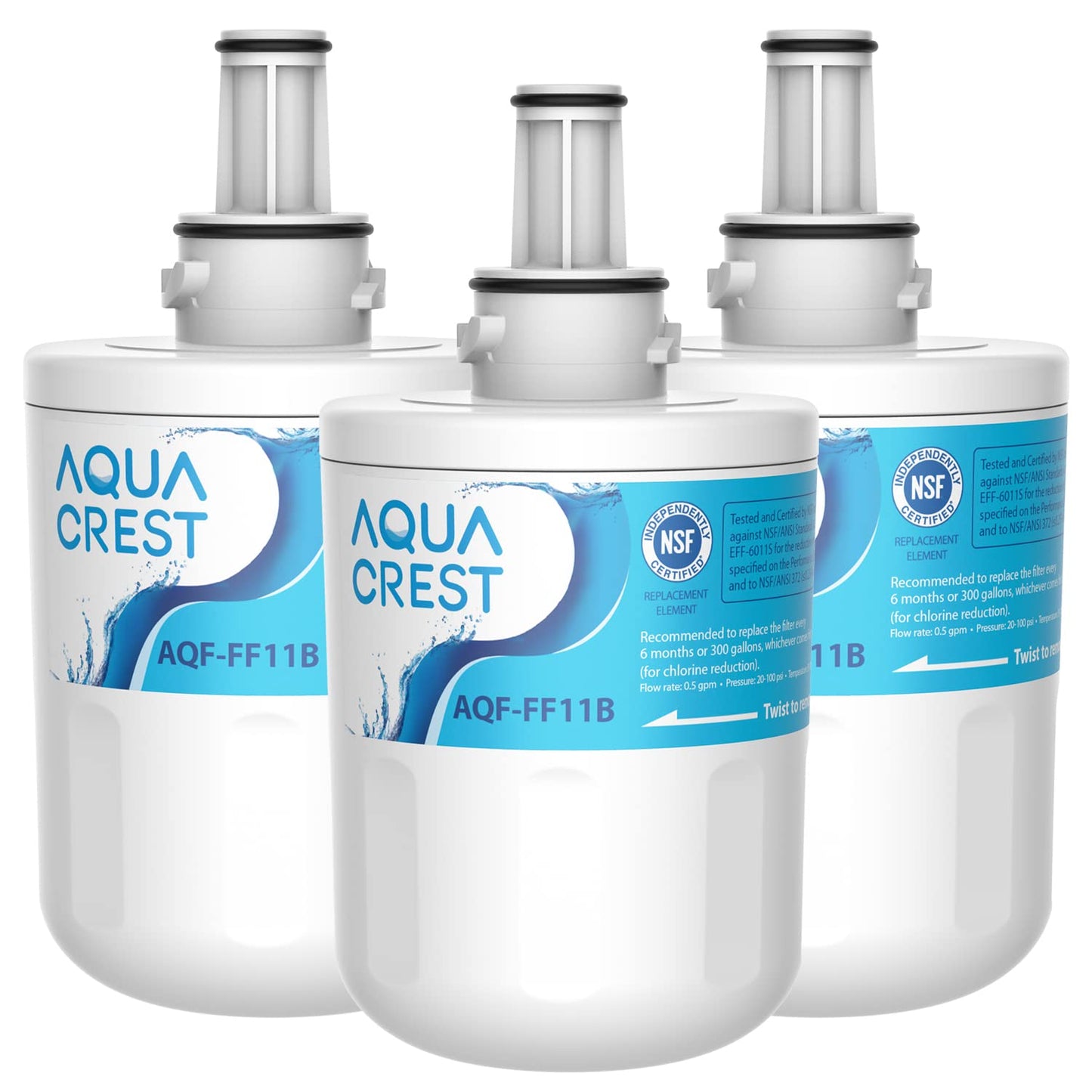 AQUA CREST DA29-00003G Refrigerator Water Filter, Replacement for Samsung DA29-00003G, DA29-00003B, DA29-00003A, Aqua-Pure Plus, HAFCU1 Water Filter, Pack of 3