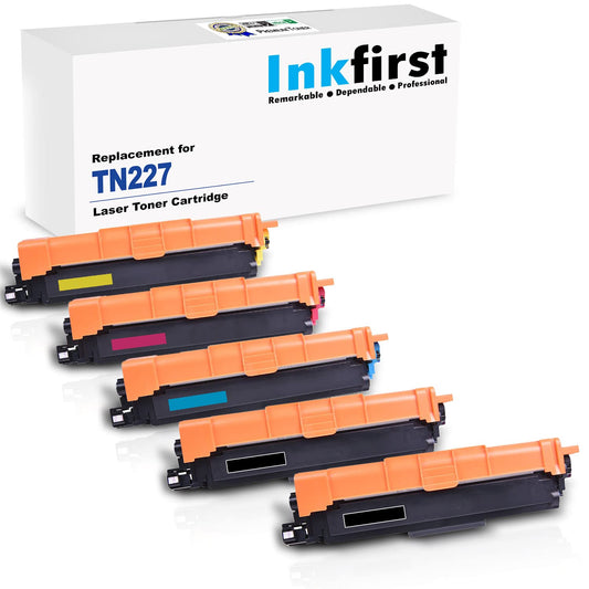 5 Inkfirst Toner Cartridges TN-227 TN227 TN-223 TN223 [WITH CHIP] Compatible Remanufactured for Brother TN227 High Yield Black Cyan Magenta Yellow (1 Set + 1 Black) MFC-L3710CW MFC-L3750CDW MFC-L3770CDW HL-L3210CW HL-L3230CDW HL-L3270CDW HL-L3290CDW TN227