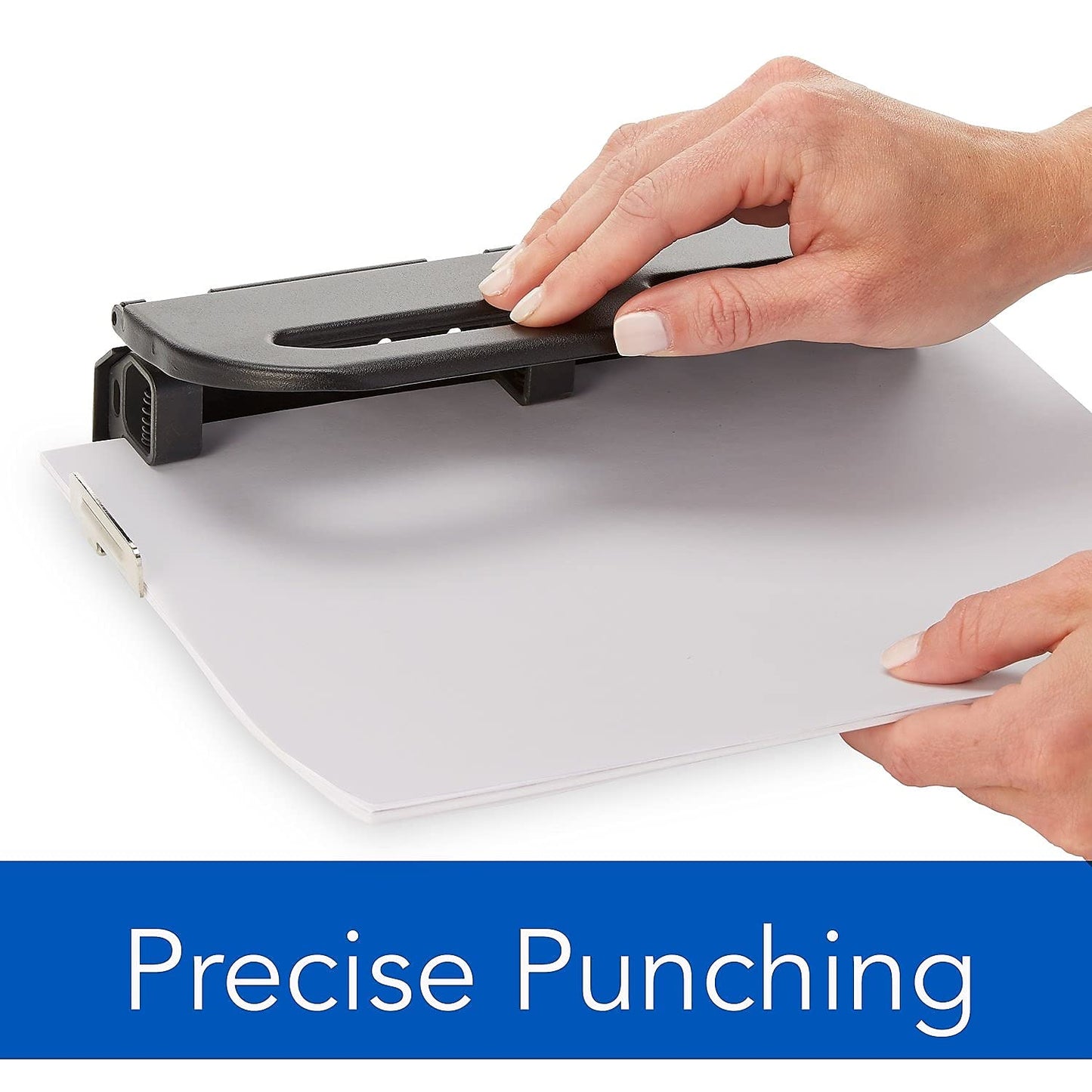 Swingline 74150 24-Sheet Easy Touch Heavy-Duty Punch, 3 Holes Adjustable into 7 Positions, 9/32 Dia (Black)