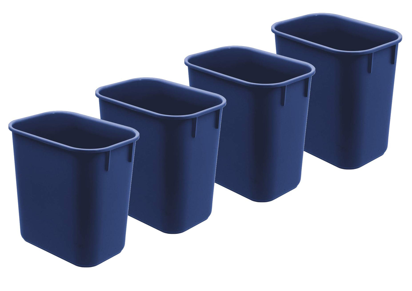 Acrimet Wastebasket, Deskside Bin, 3.25 Gallon/13 Quart/ 12 Liter (Plastic) (Blue Color) (Set of 4)