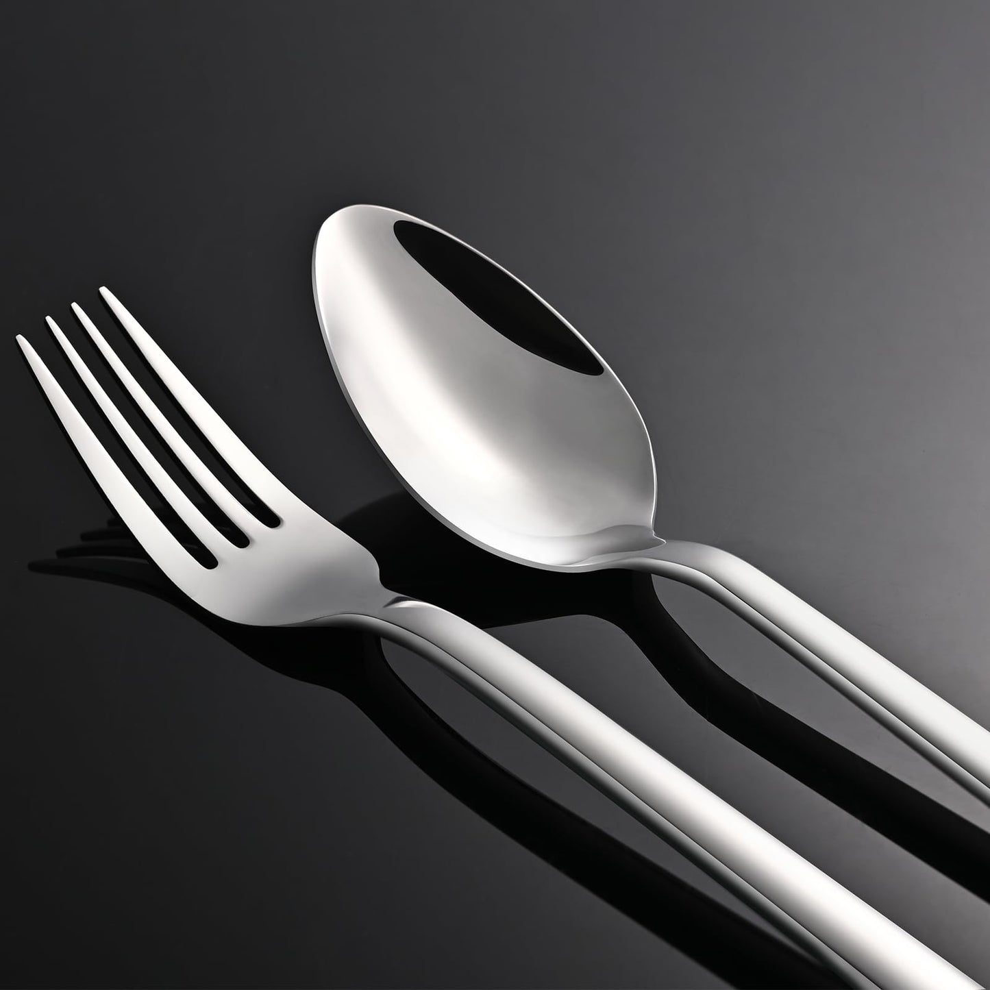 KINGSTONE 40 Piece Silverware Set, Silverware Set for 8, 18/10, Mirror Polished Stainless Steel, Modern Design, Dishwasher Safe