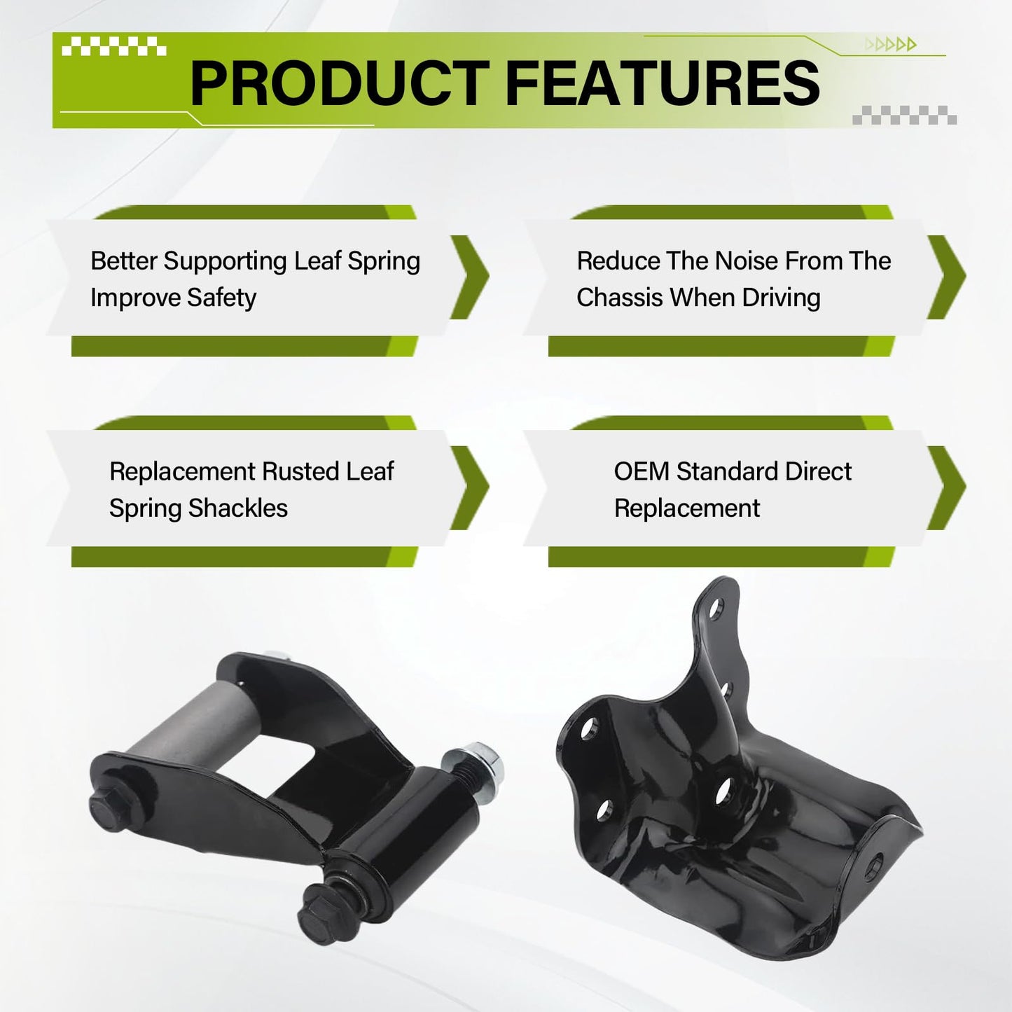 KUNCAIISH Rear Leaf Spring Shackles, Hanger Brackets Repair Kit Fit for 1986-2011 Ford Ranger, Fit for Mazda B2300/B3000/B4000 1994-2010, Fit for Mazda B2500 1998-2001, Replaces#722-001 722-010