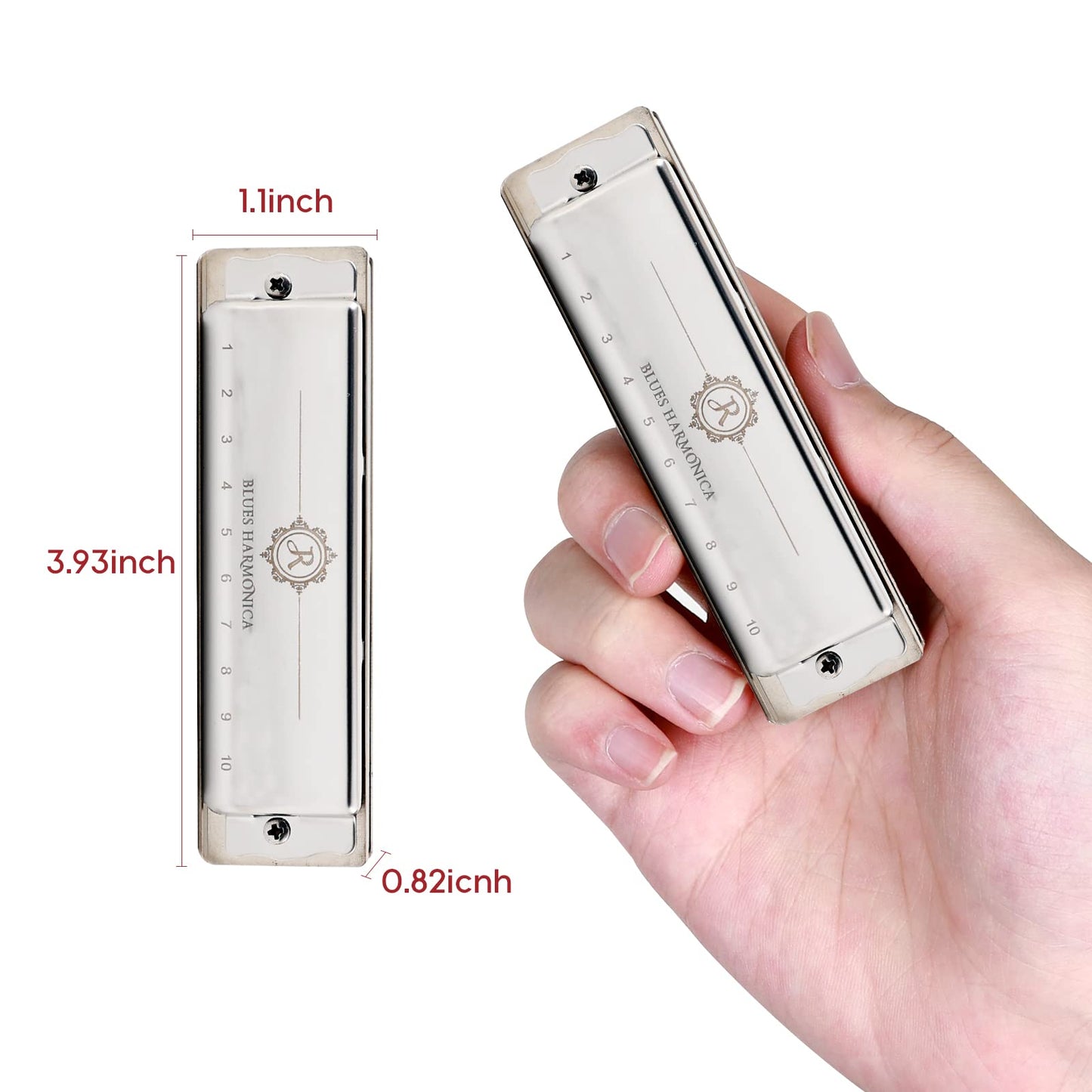 Harmonica Set of 3 C G A Key 10 Holes 20 Tones Blues Harp Diatonic Mouth Organ Harmonicas with EVA Protective Case for Adults Kids Beginner Professionals Pop Black New Year JDR North