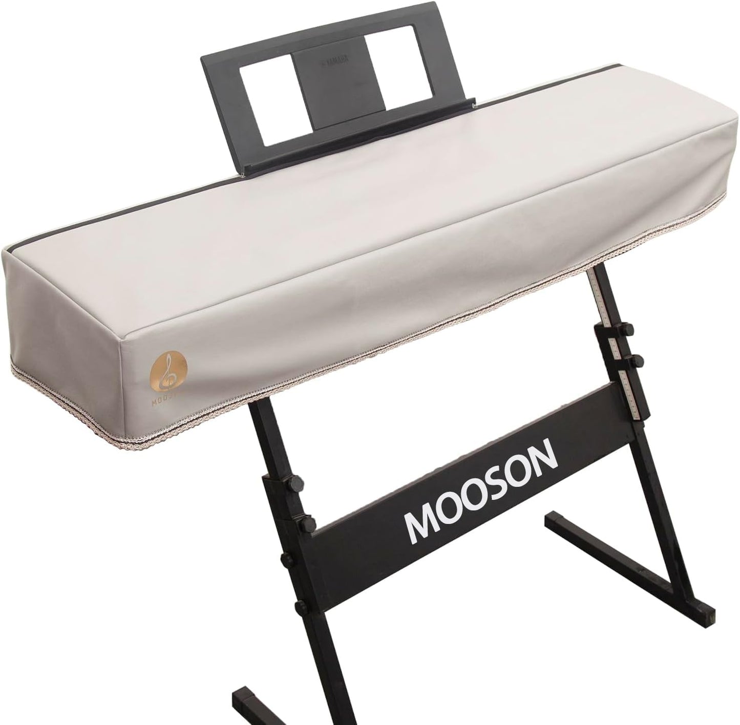 Mooson White Keyboard Piano Cover, Digital Piano Dust Cover, Waterproof, Specialized Protective Fabric, 53*12 Inches