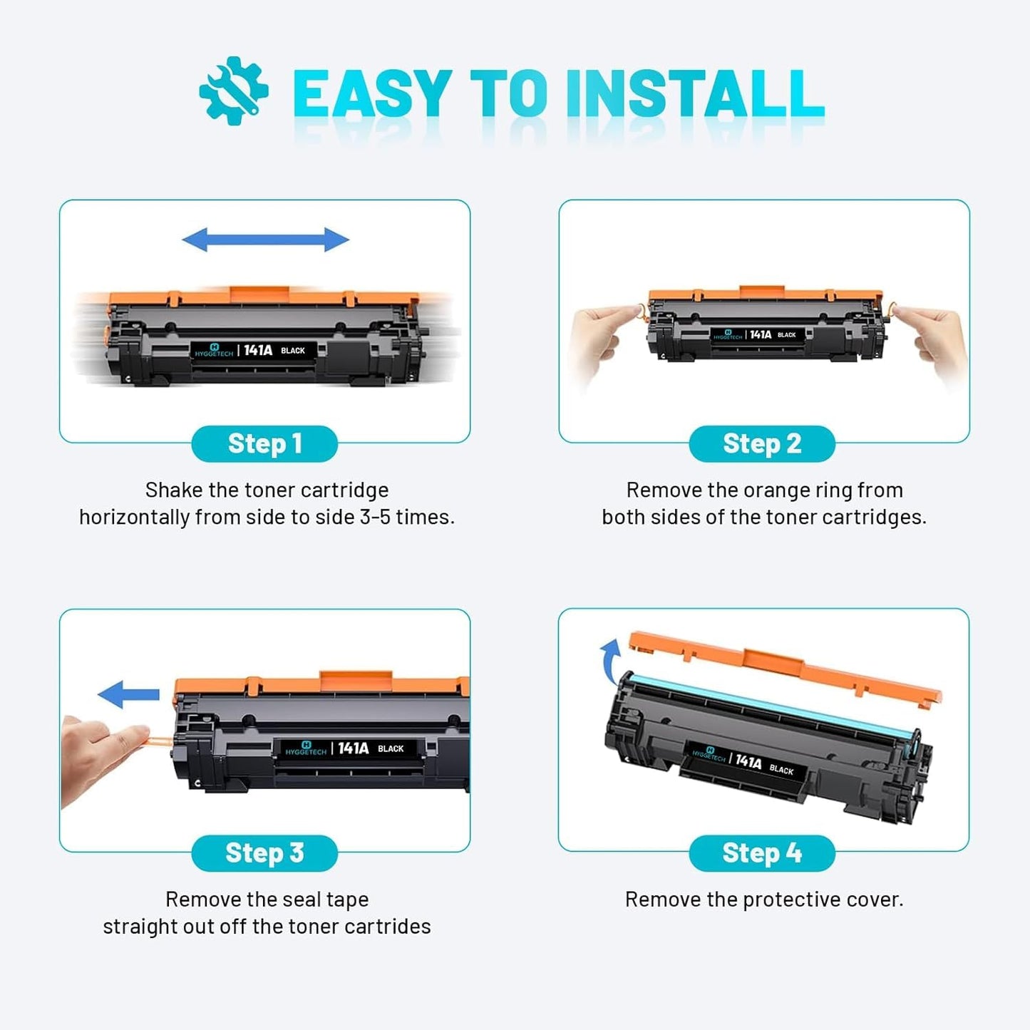 141A Toner Cartridges with Chip Replacement for HP 141A W1410A Toner Cartridges 141X W1410X Toner Work with HP LaserJet M110w M110 MFP M139 M139w M140 M140w Printer (2Black)