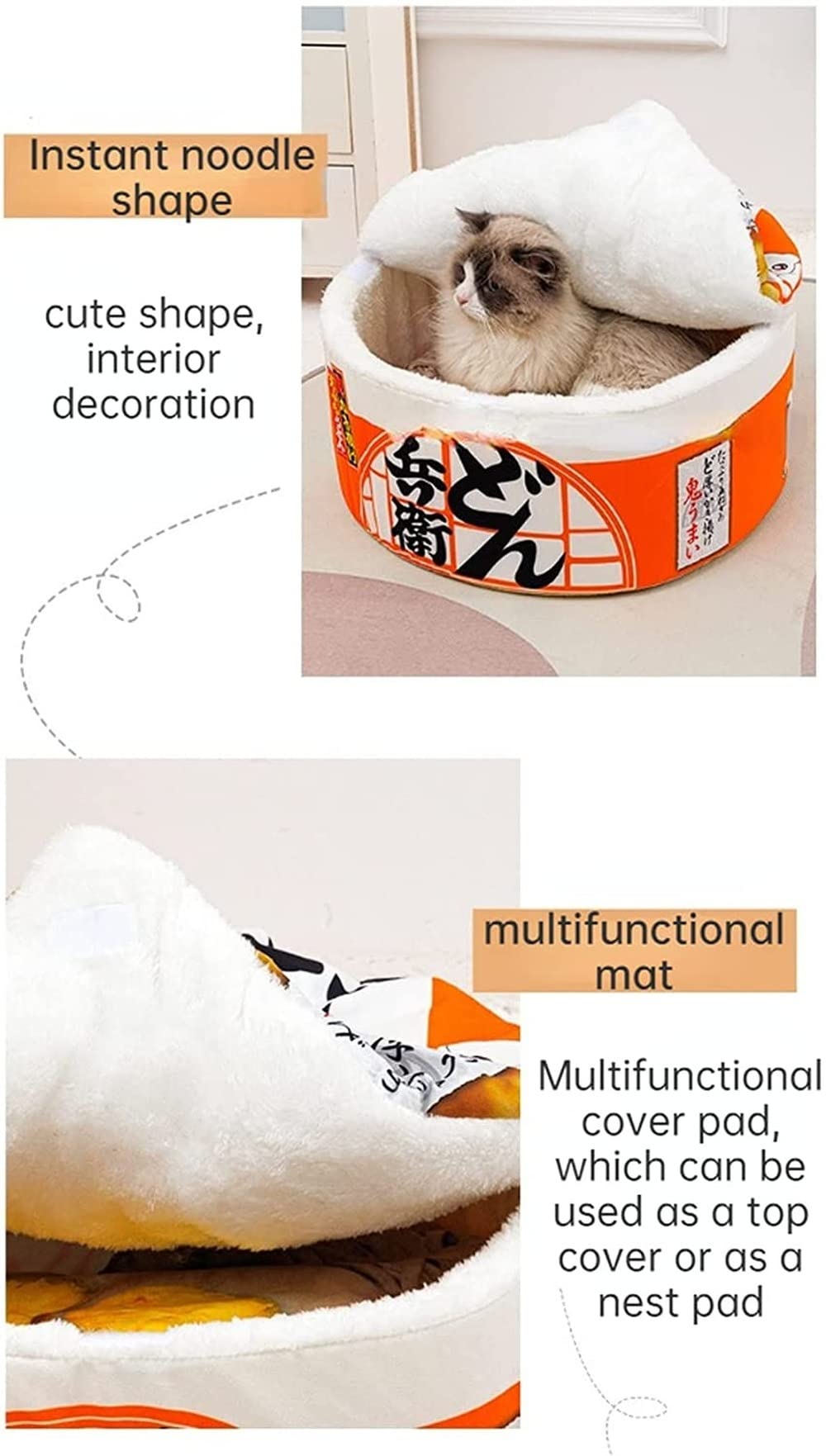 Linghe Cat House for Indoor Cats, Foldable Cat Bed with Washable Top, Detachable Multifunctional Soft Pet Sofa Bed Suitable for Small Cats and Dogs (S,Red)