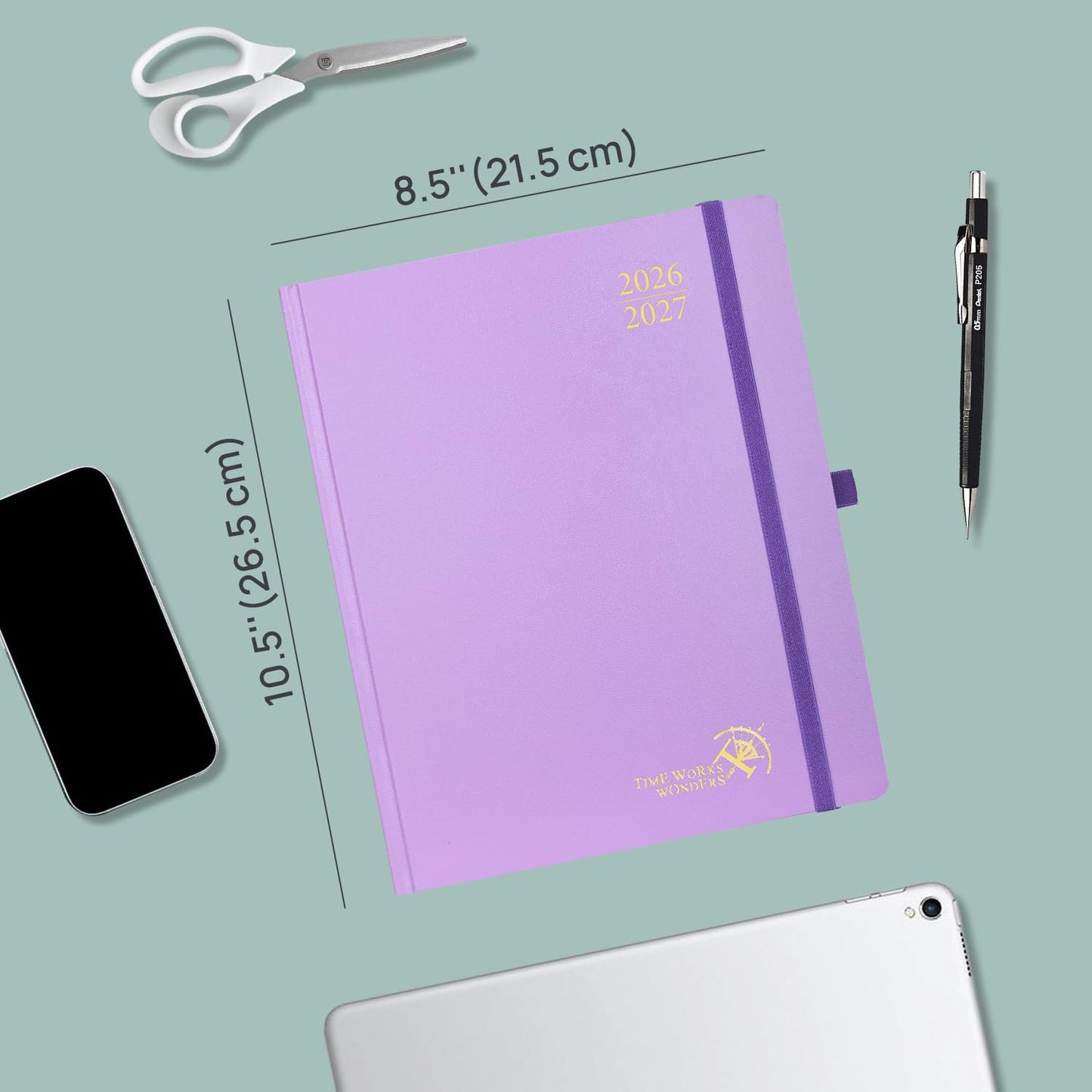 POPRUN 2026-2027 Academic Planner, Large Size 8.5" x 10.5", Weekly and Monthly Calendar, July 2026 to June 2027, Hardcover Appointment Book with Vertical Layout, Hourly Time Slots, Monthly Tabs - Light Pink