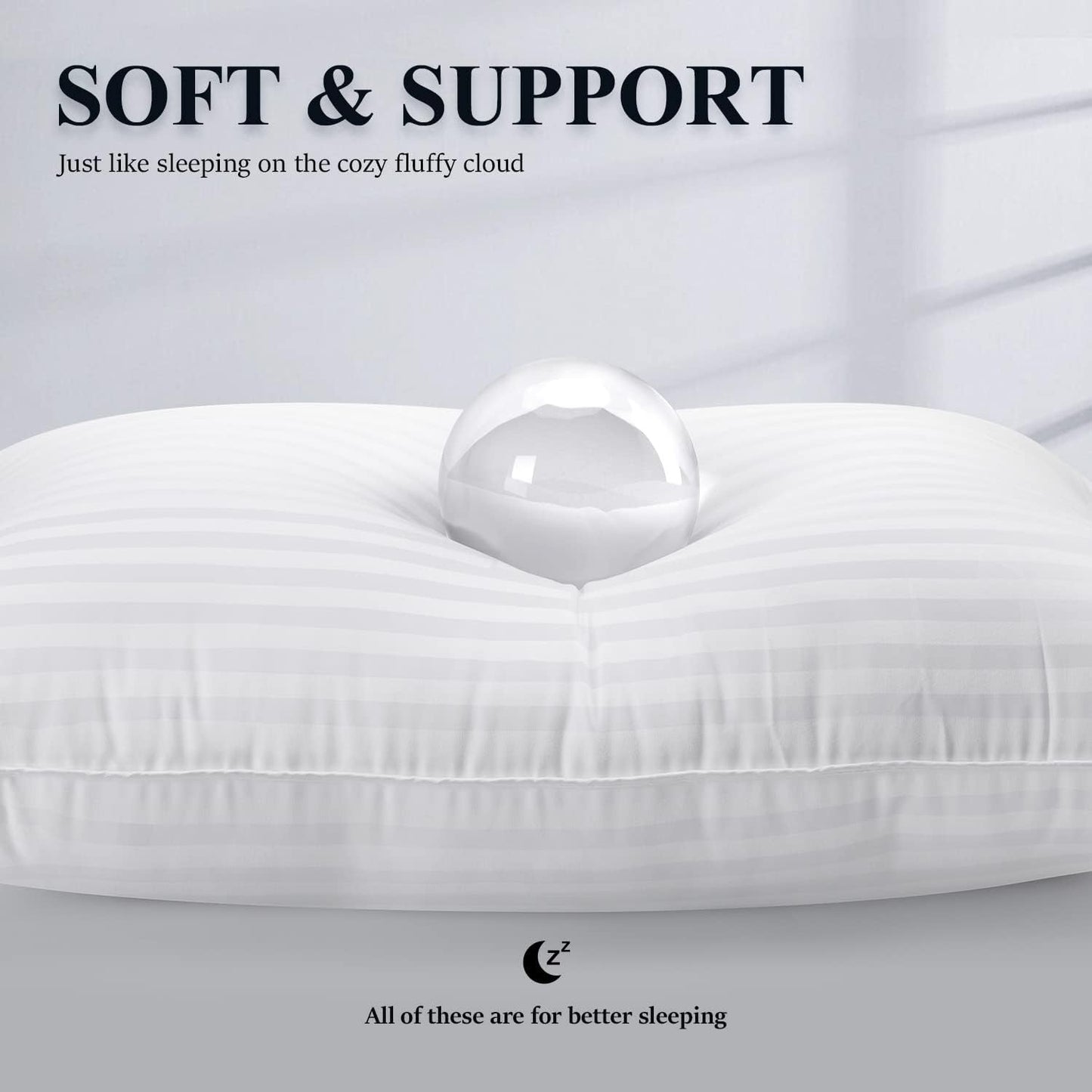 COZSINOOR Pillows Queen Size 2 Pack - Bed Pillows for Sleeping Hotel Quality Cooling Pillow Down Alternative Microfiber Filled for Side, Back and Stomach Sleepers, Breathable Skin-Friendly