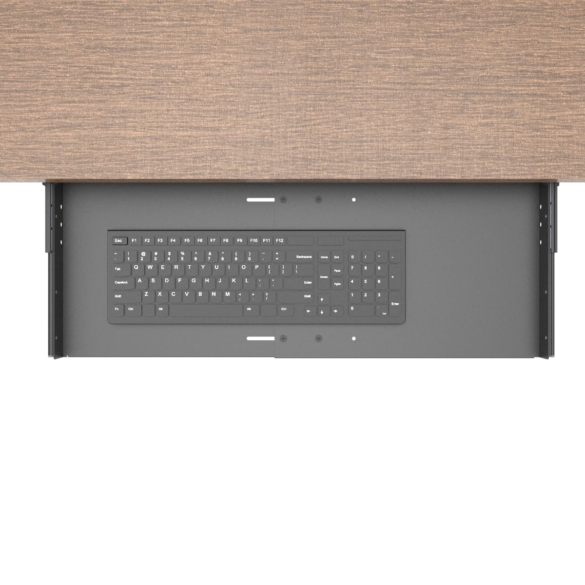 JINGCHENGMEI Sliding Keyboard Tray Under Desk, Pull-Out Keyboard and Mouse Tray, 27 x 9.8 inches Large Platform Slide-Out Computer Drawer for Typing, Metal, Black