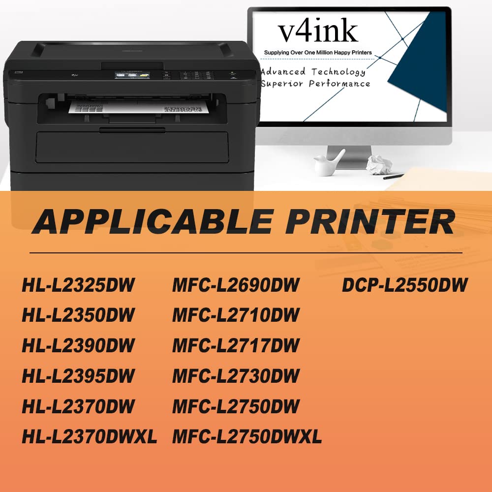 Compatible TN760 Toner Cartridge Brother DCP-L2550DW Toner Replacement for Brother TN760 TN-760 TN730 use with HL-L2350DW HL-L2370DW HL-L2390DW HL-L2395DW MFC-L2710DW MFC-L2750DW Printer(2 Black)